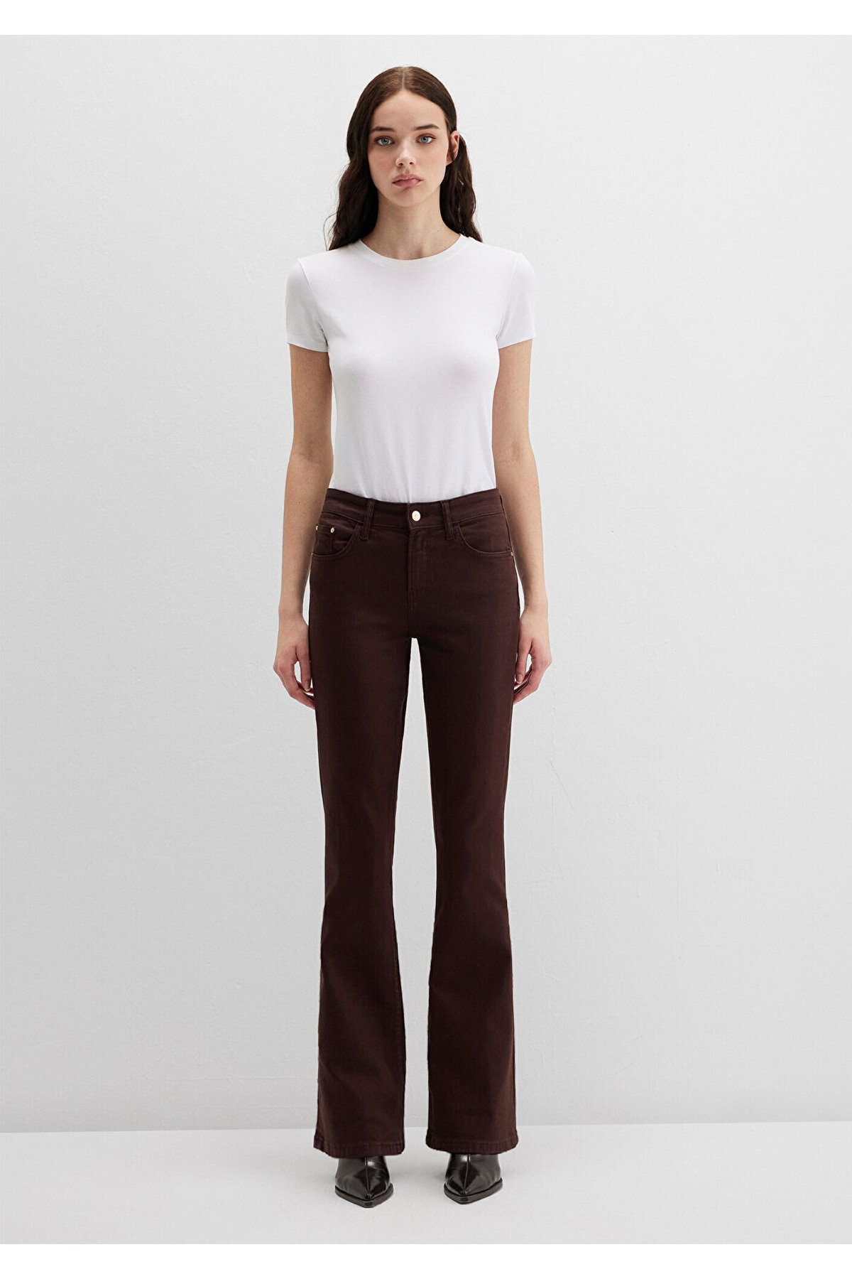 Mavi Molly Everday Kahverengi Gabardin Pantolon 1013691199 görsel 3