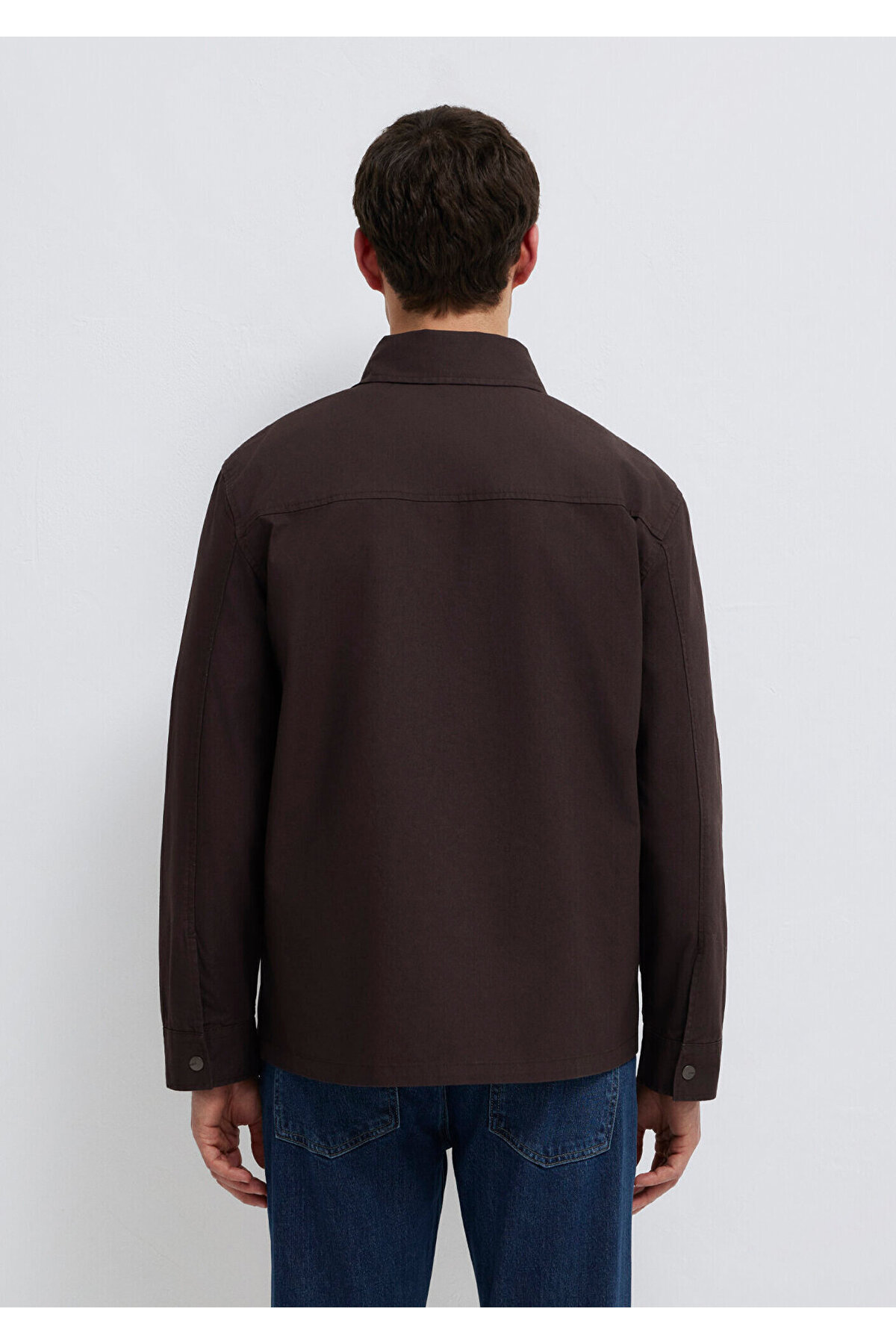 Mavi Kahverengi İnce Ceket Loose Fit / Bol Rahat Kesim 0212059-88615 görsel 6