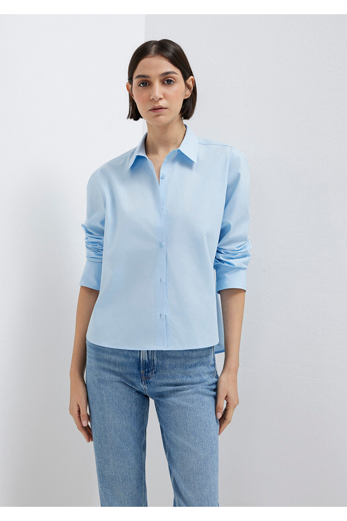 Mavi Gömlek Loose Fit / Bol Rahat Kesim 1211433-90160 görsel 2