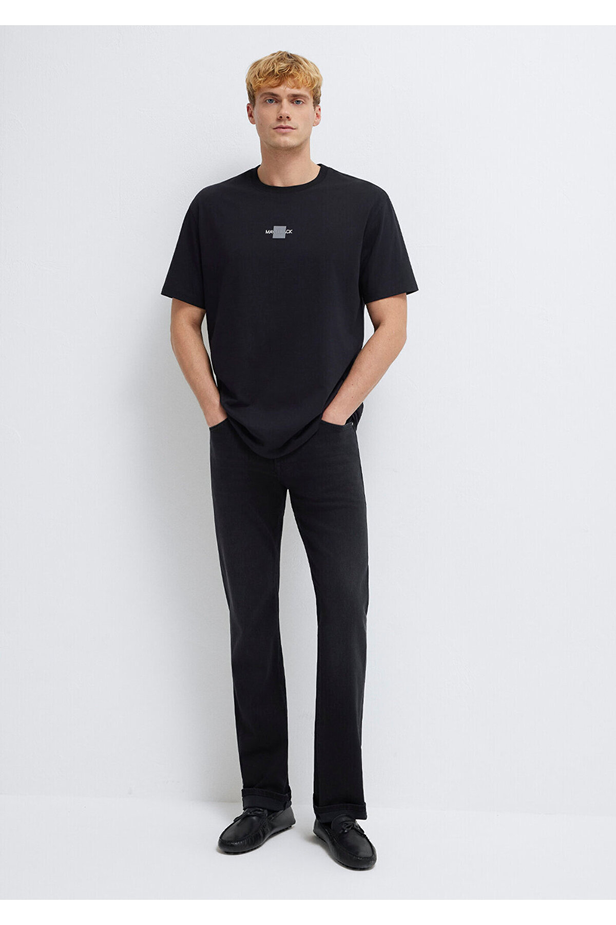 Mavi Black Reflektörlü Siyah Tişört Loose Fit / Bol Rahat Kesim 0613132-900 görsel 2