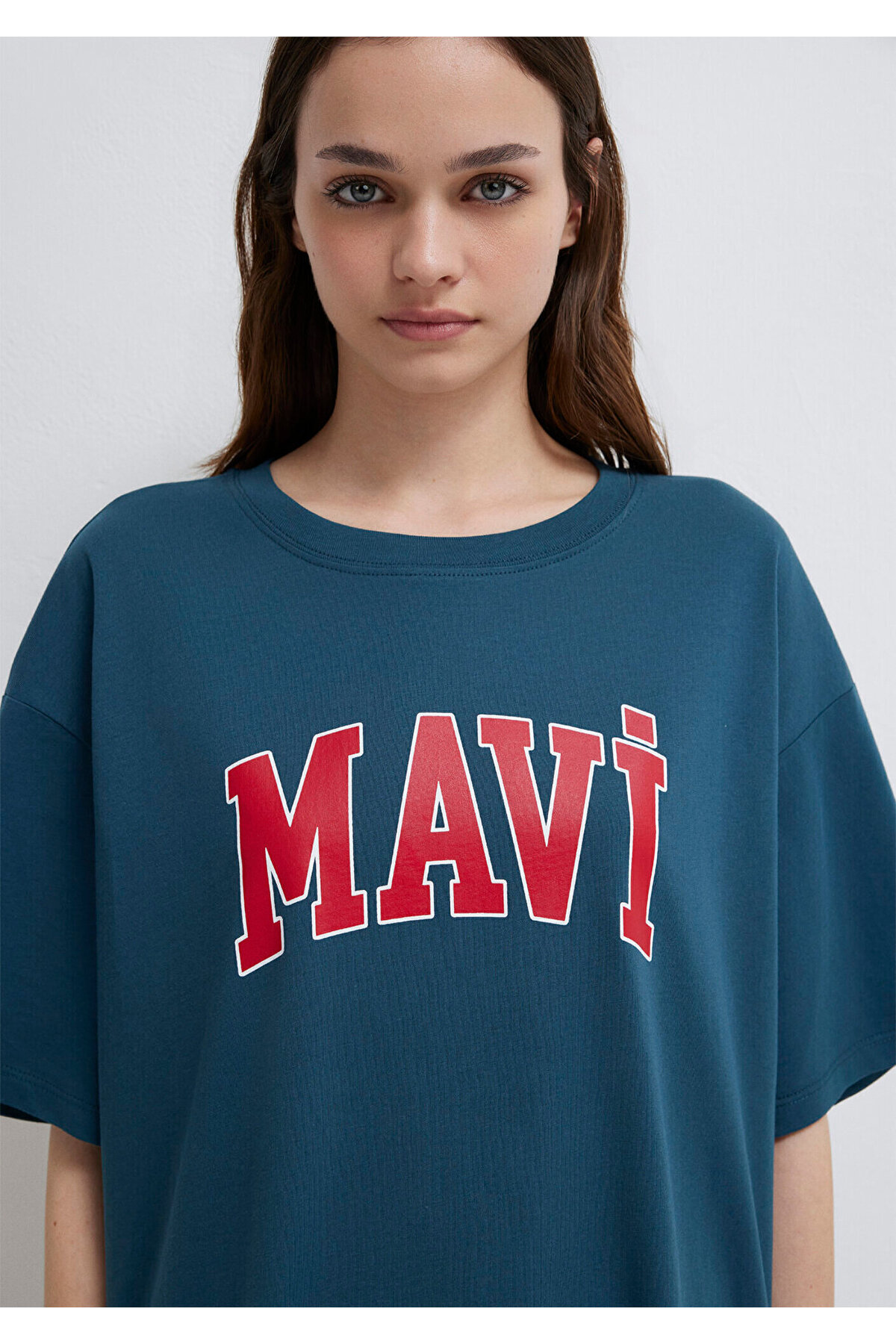 Mavi Logo Baskılı Tişört Oversize / Geniş Kesim 1600843-70771 görsel 6