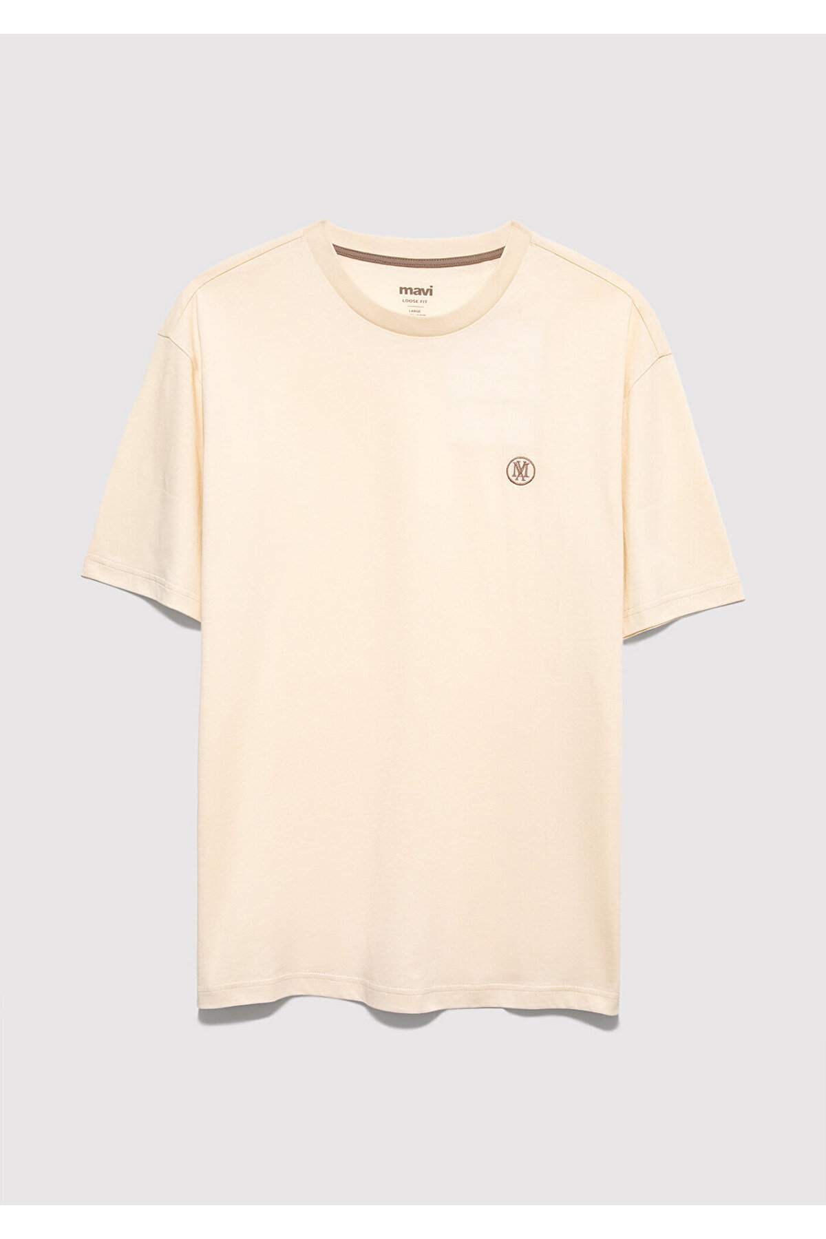 Mavi 2li Mühür Logo İşlemeli Erkek Basic Tişört Loose Fit / Bol Rahat Kesim 0612545-70072 görsel 6