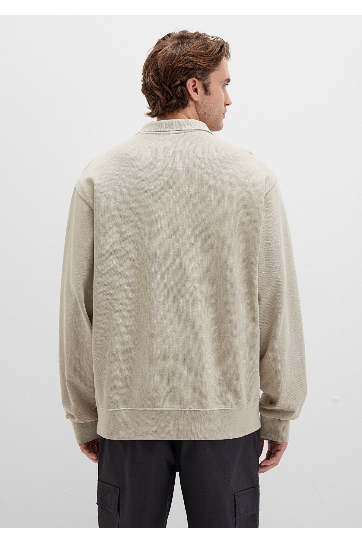 Mavi Bej Polo Sweatshirt 0S10323-70146 görsel 4