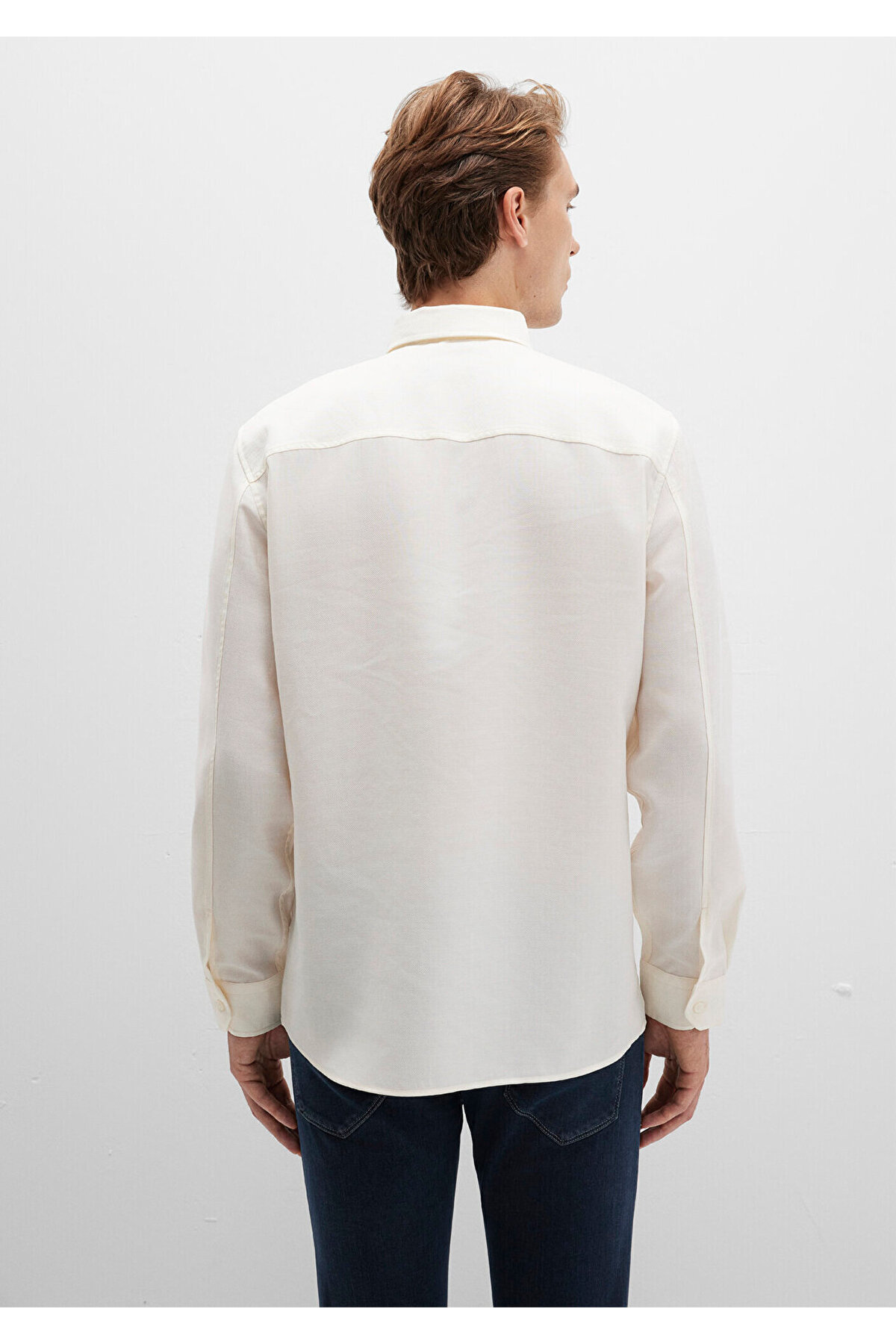 Mavi Ekru (TENCEL™) Liyosel Karışımlı Gömlek Regular Fit / Normal Kesim 0211659-70057 görsel 4