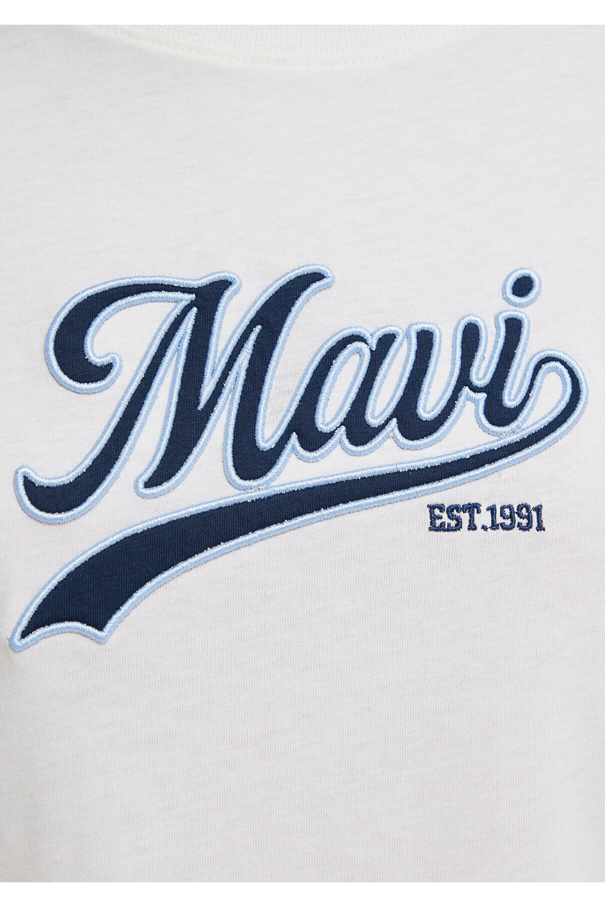 Mavi Logo Baskılı Ekru Tişört Regular Fit / Normal Kesim 1613565-80194 görsel 7