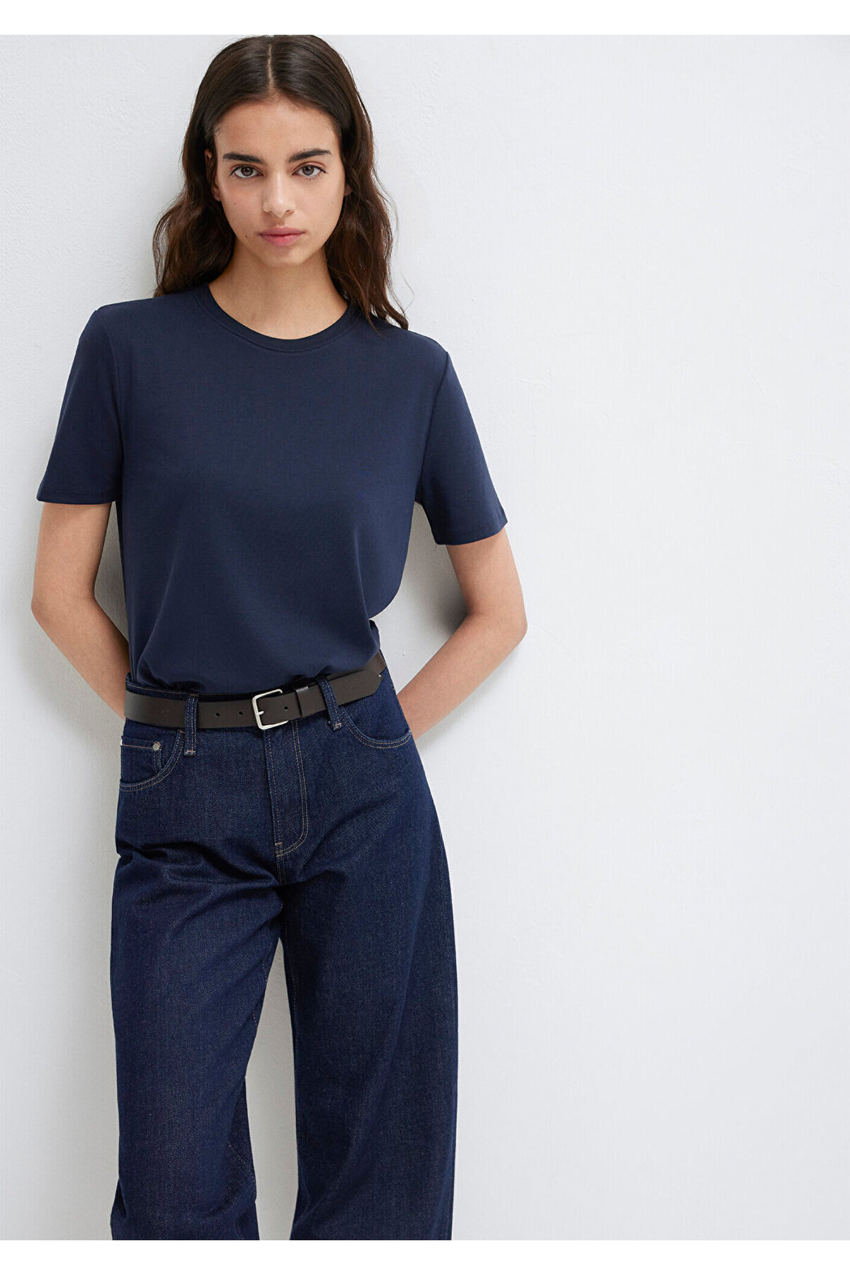 Mavi Lacivert Basic Tişört Semi Slim Fit / Yarı Dar Kesim 1612916-86623 görsel 2