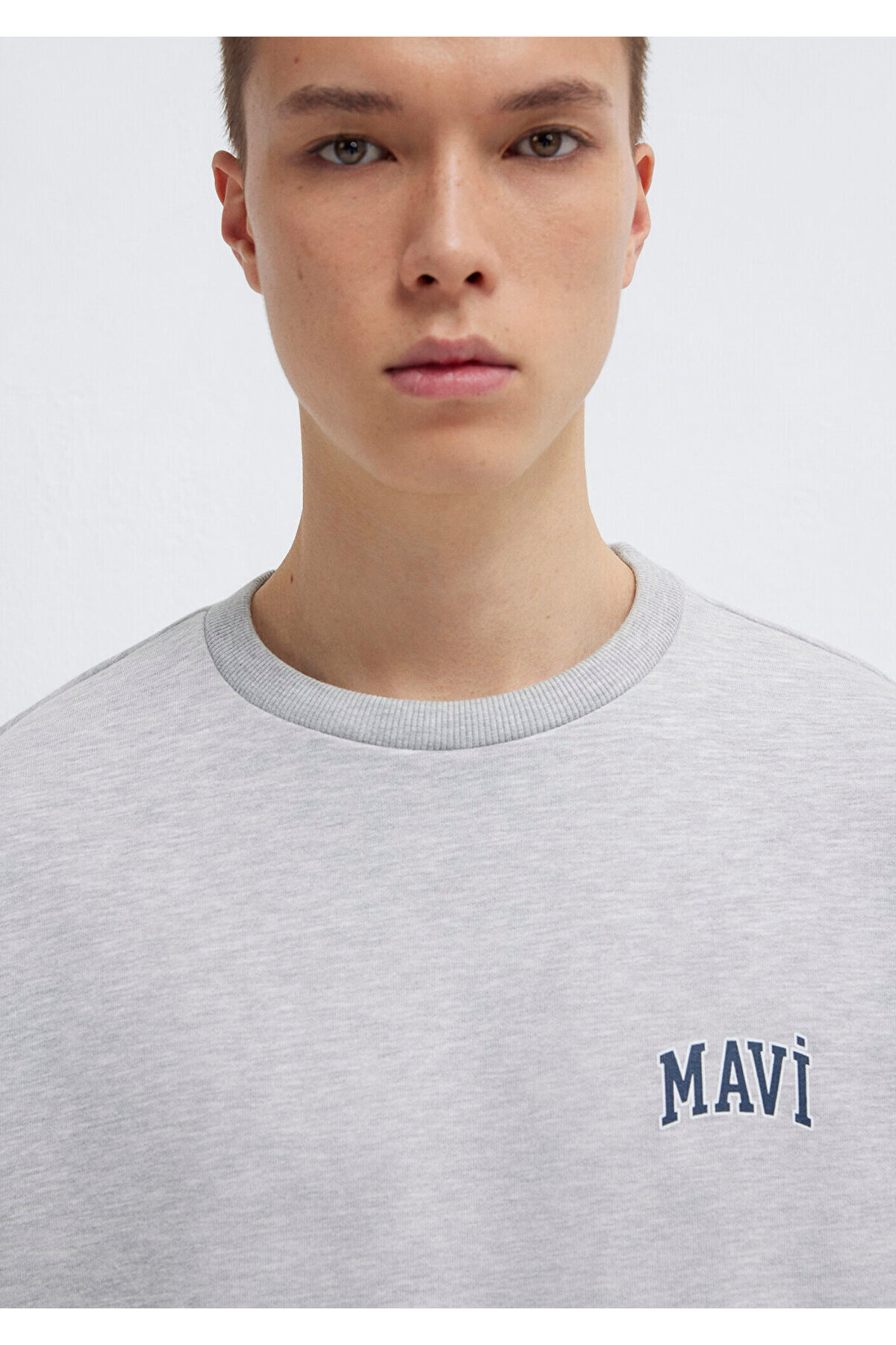 Mavi Logo Baskılı Gri Sweatshirt 0611716-80018 görsel 6