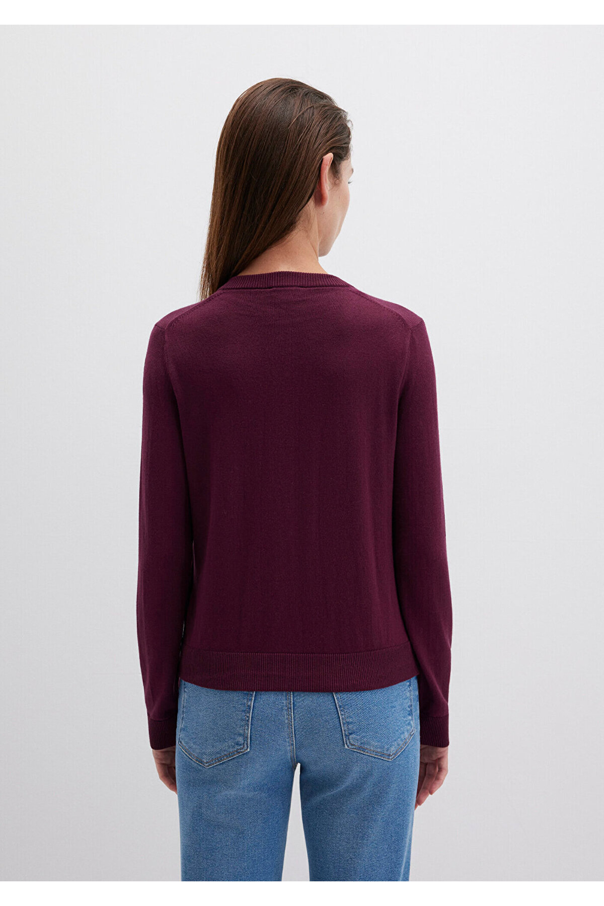 Mavi Yün Karışımlı Düğmeli Bordo Hırka Slim Fit / Dar Kesim 1710713-87830 görsel 4