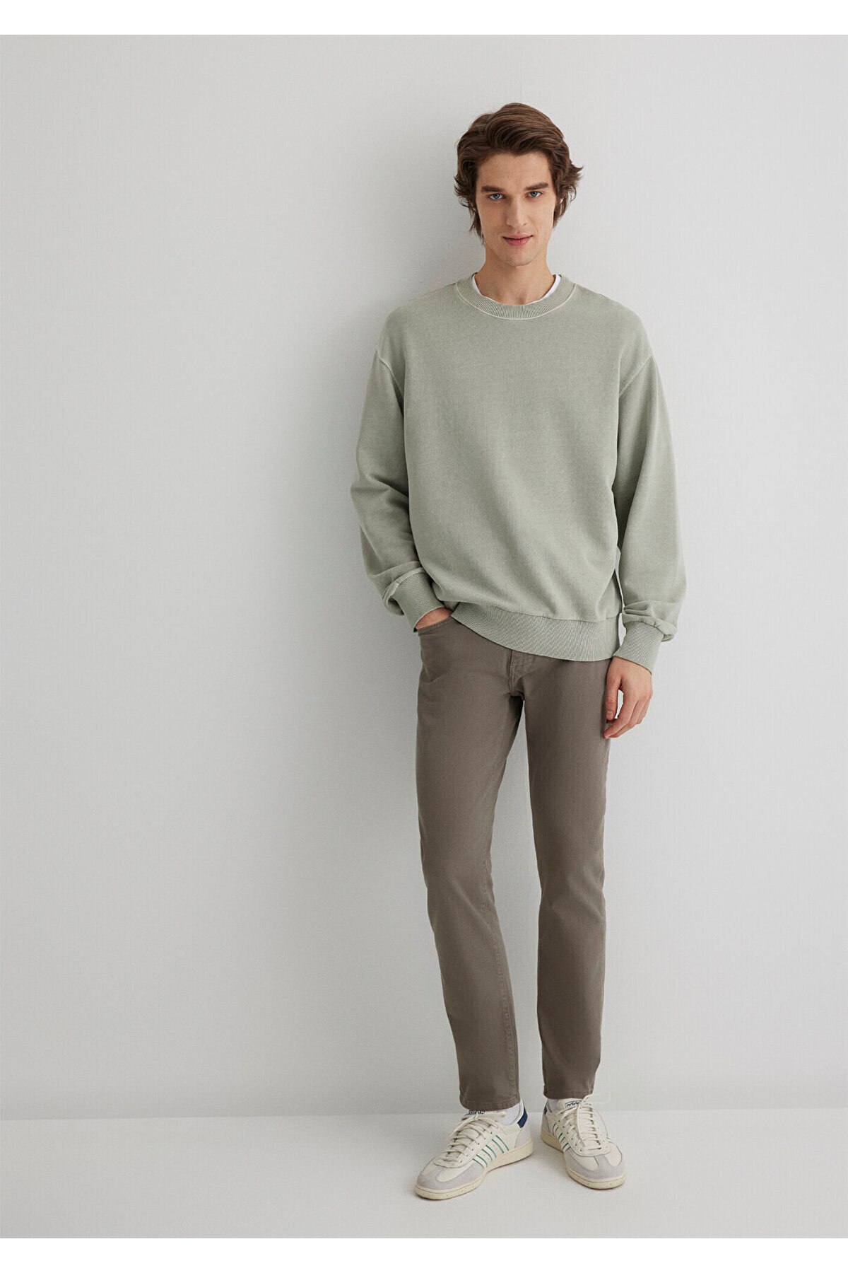 Mavi Marcus Puslu Zeytin Yeşili Comfort Gabardin Pantolon 0035188050 görsel 2