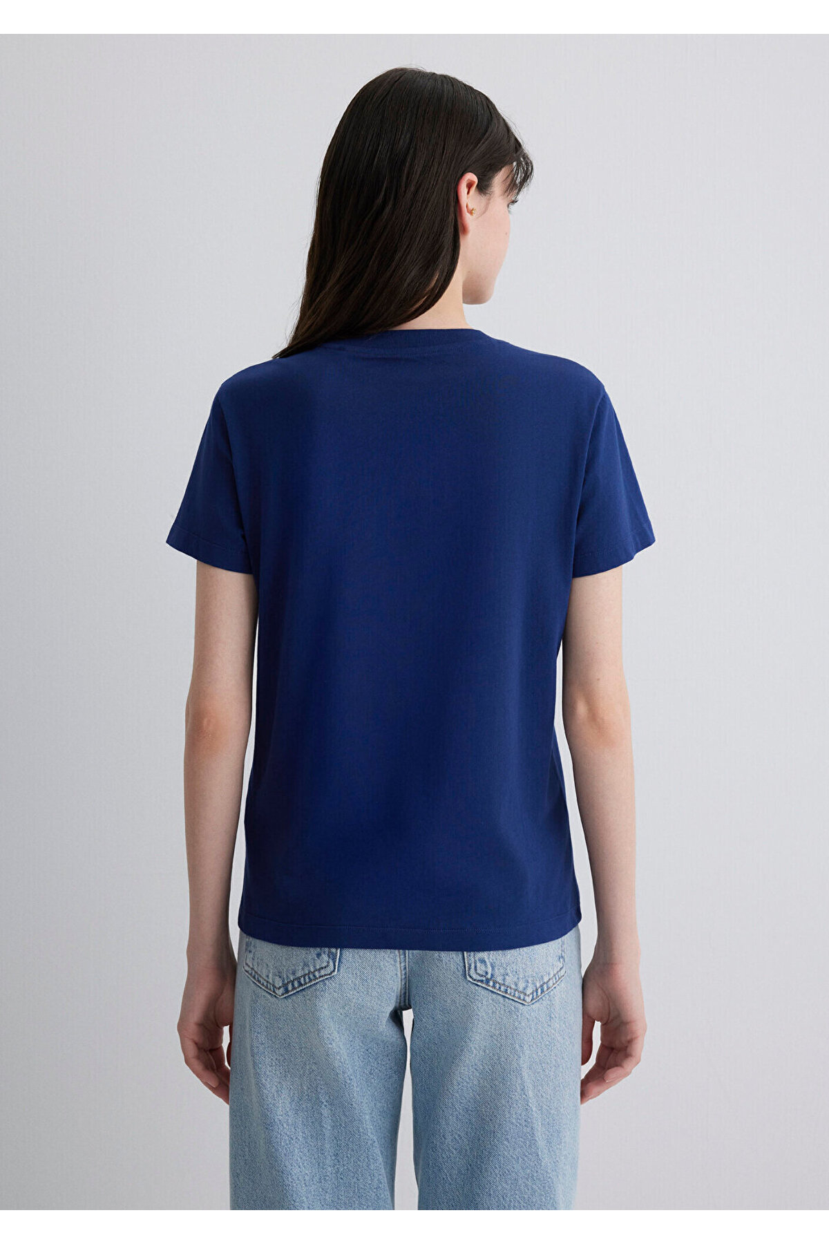 Mavi Logo Baskılı Lacivert Tişört Semi Slim Fit / Yarı Dar Kesim 1612962-70722 görsel 5