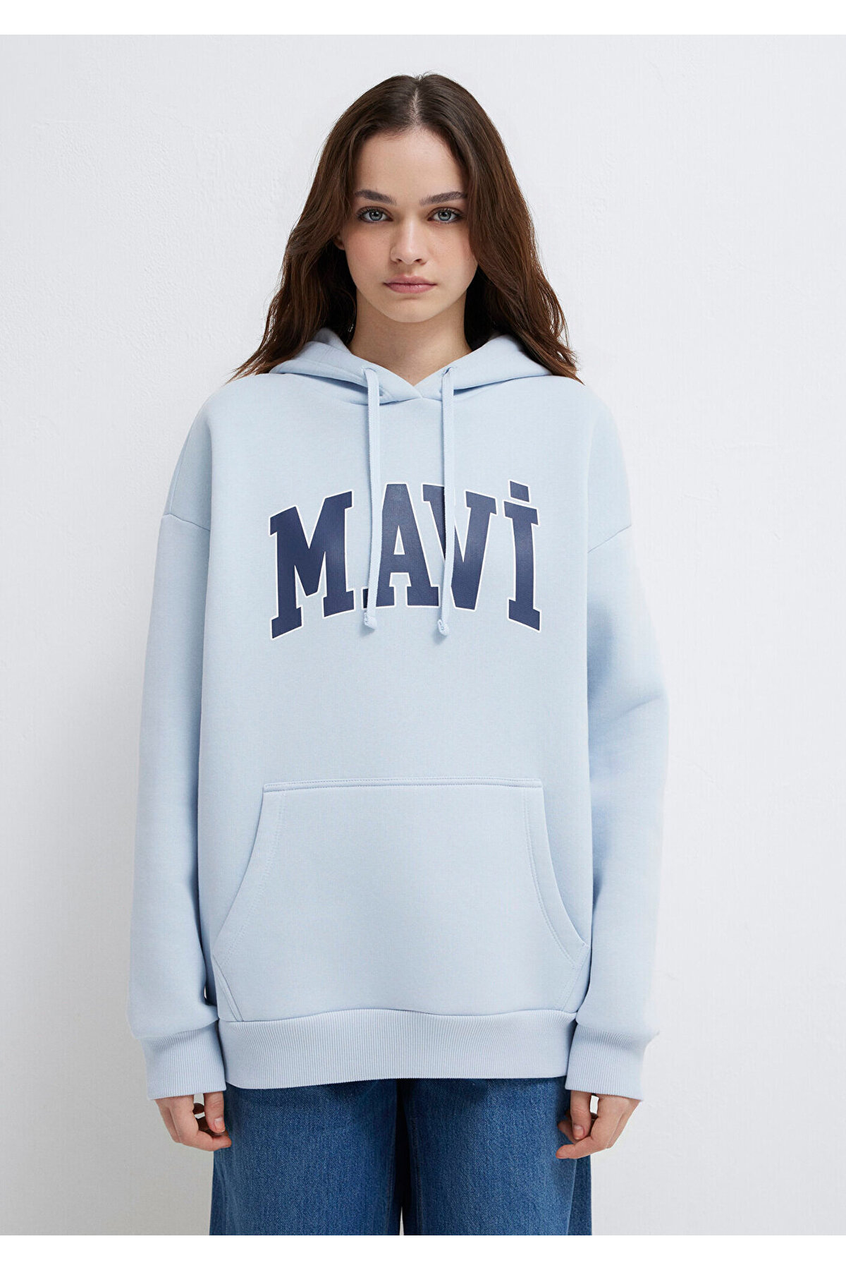 Mavi Logo Baskılı Kapüşonlu Sweatshirt 1600361-70717 görsel 3