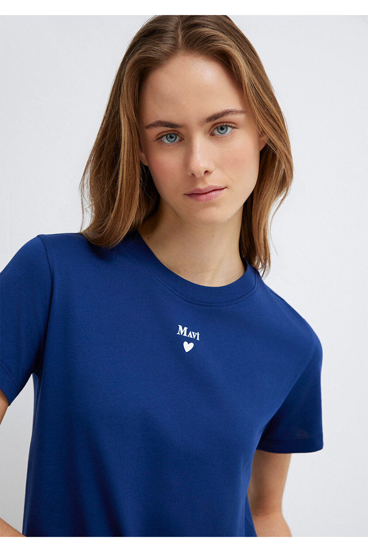 Mavi Logo Baskılı Lacivert Tişört Semi Slim Fit / Yarı Dar Kesim 1601185-70722 görsel 3