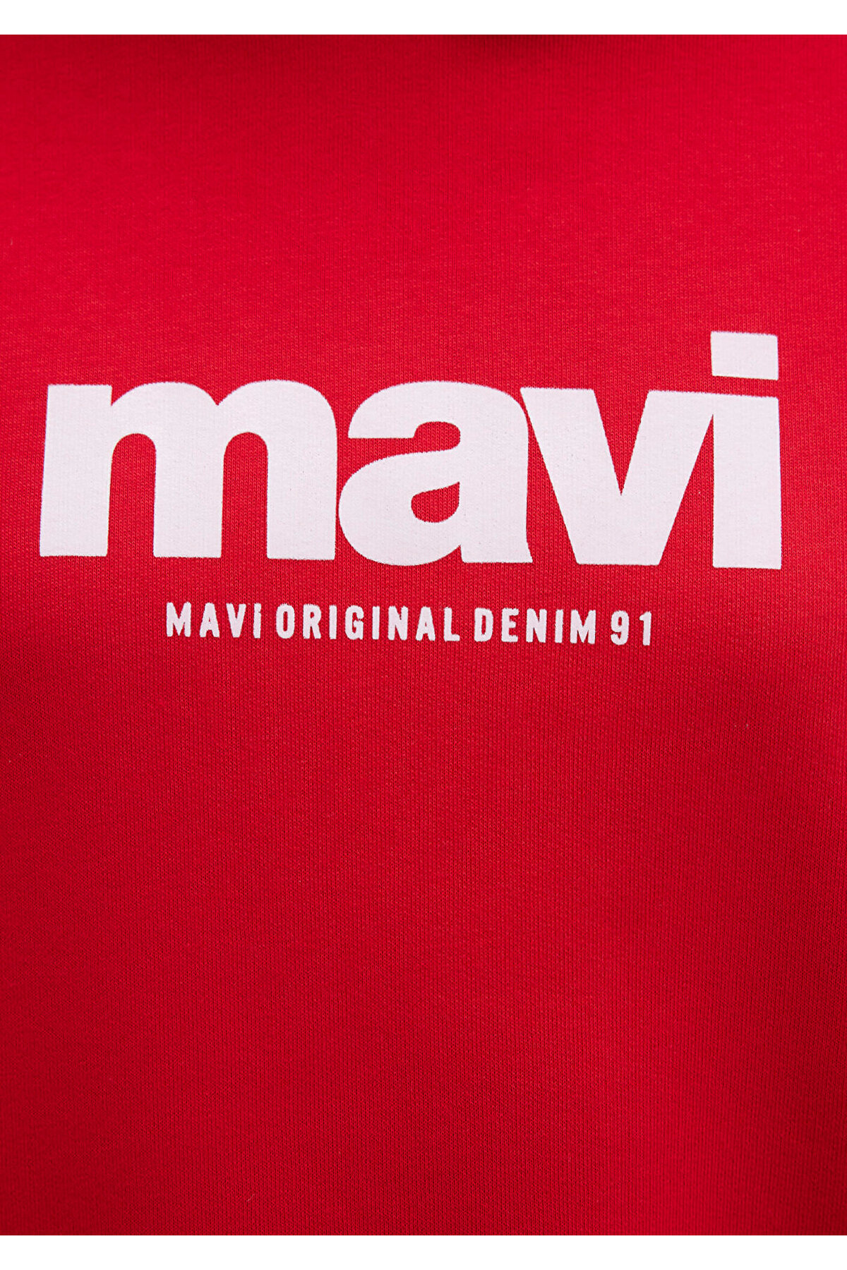 Mavi Logo Baskılı Kapüşonlu Kırmızı Sweatshirt 168334-35476 görsel 8
