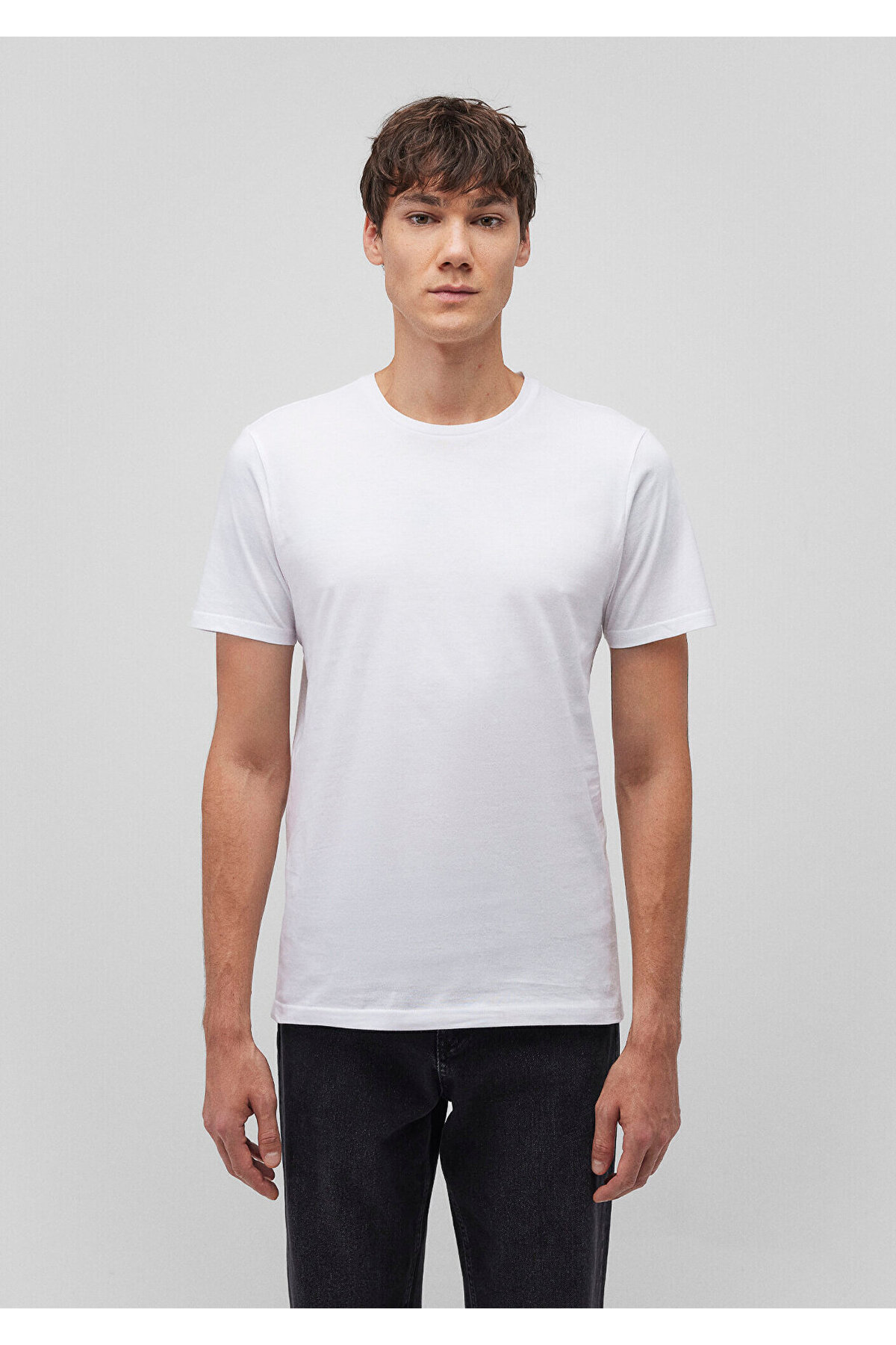 Mavi 2li Bisiklet Yaka Erkek Basic Tişört Slim Fit / Dar Kesim 0611288-620 görsel 6