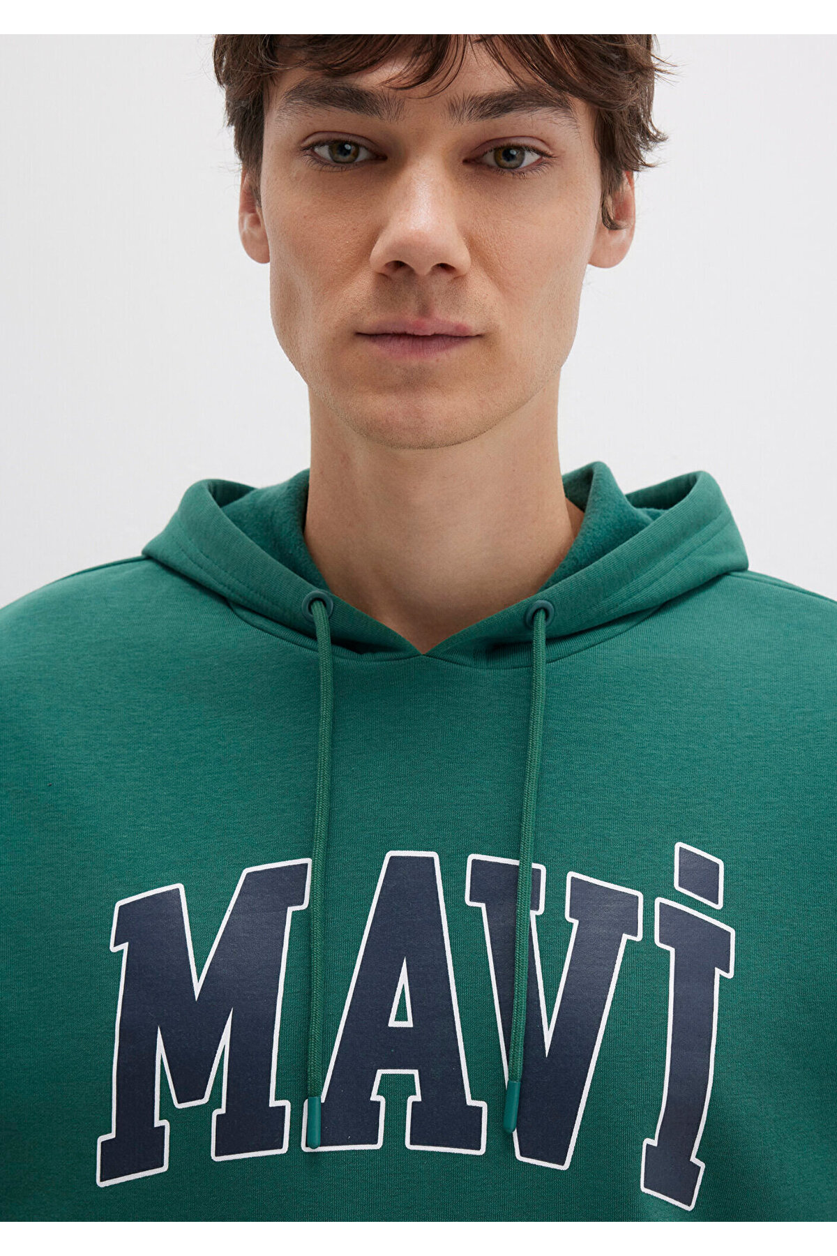 Mavi M067149 Logo Baskılı Erkek Kapüşonlu Sweatshirt HAKİ görsel 6