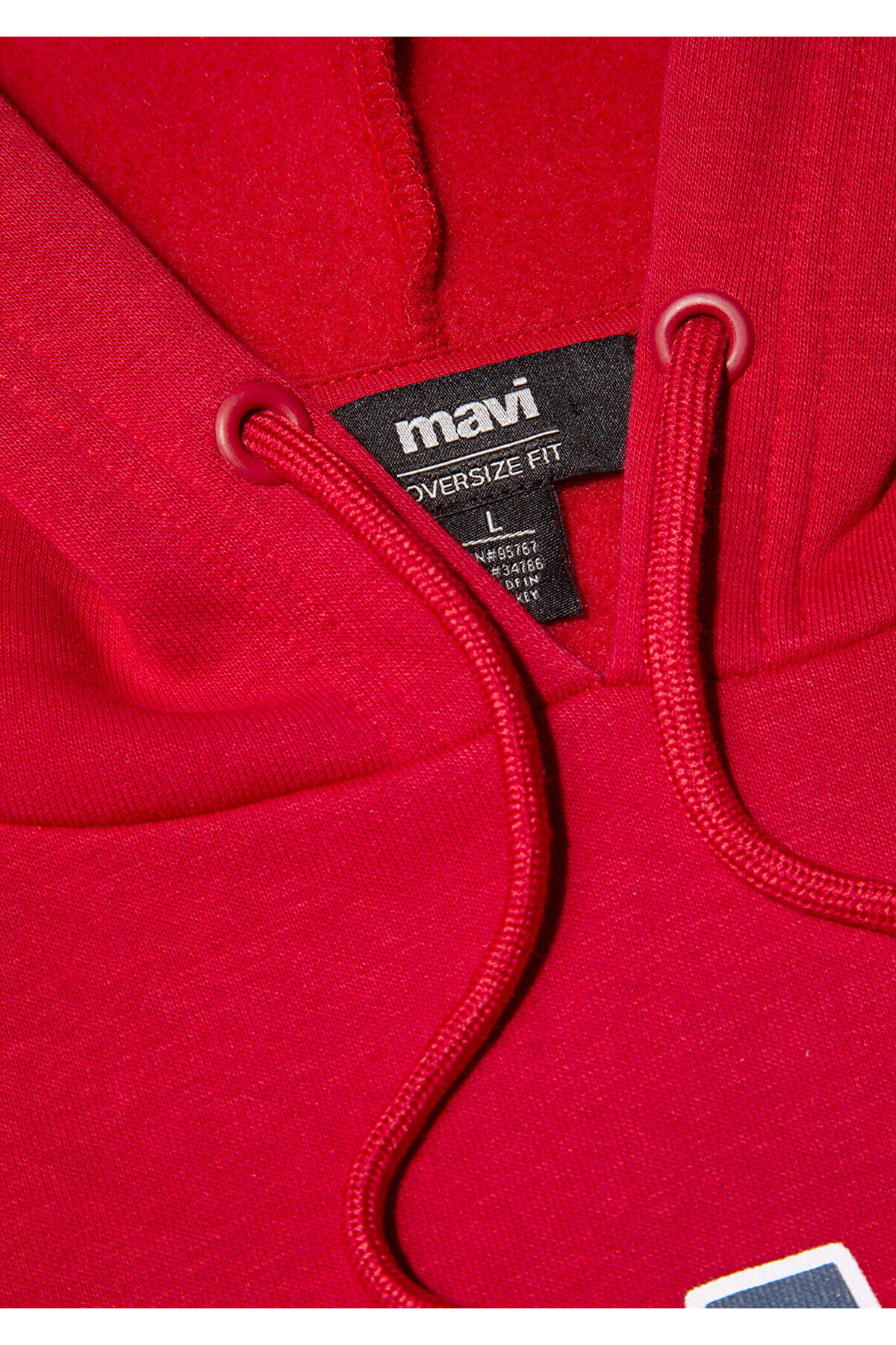 Mavi Logo Baskılı Kapüşonlu Kırmızı Sweatshirt 067149-70464 görsel 8