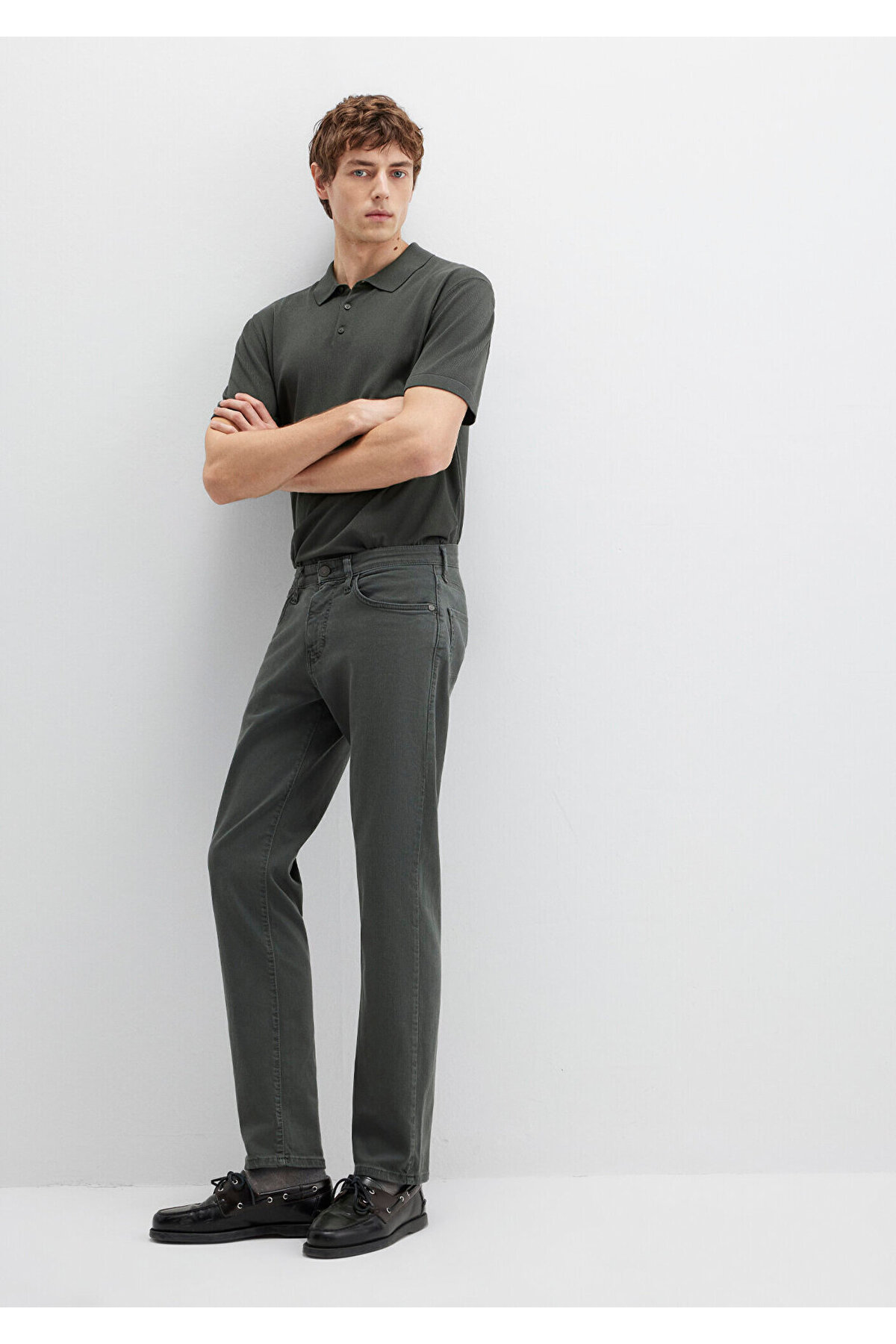 Mavi Hunter Yosun Yeşili Comfort Gabardin Pantolon 0020285644 görsel 2