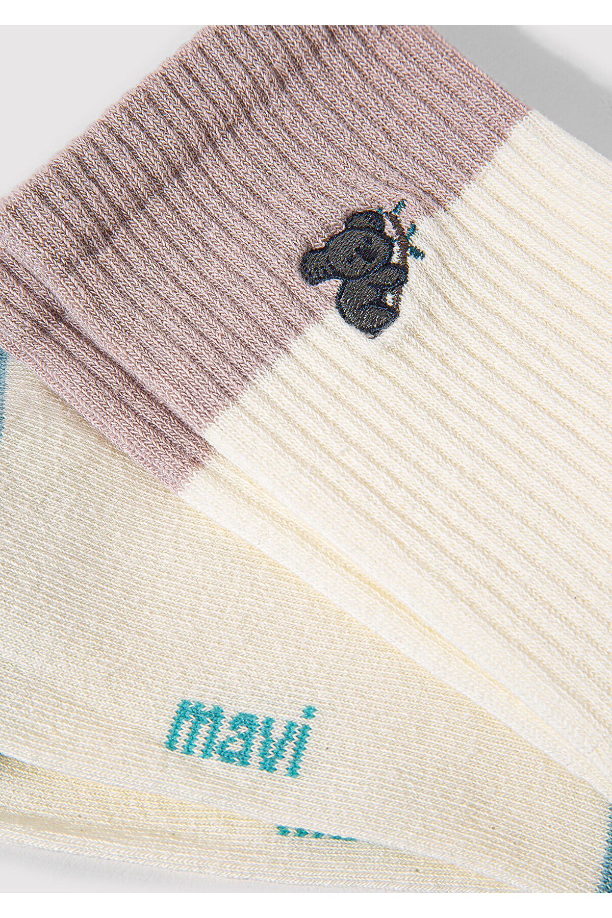 Mavi Koala Detaylı Ekru Soket Çorap 1912831-81964 görsel 2