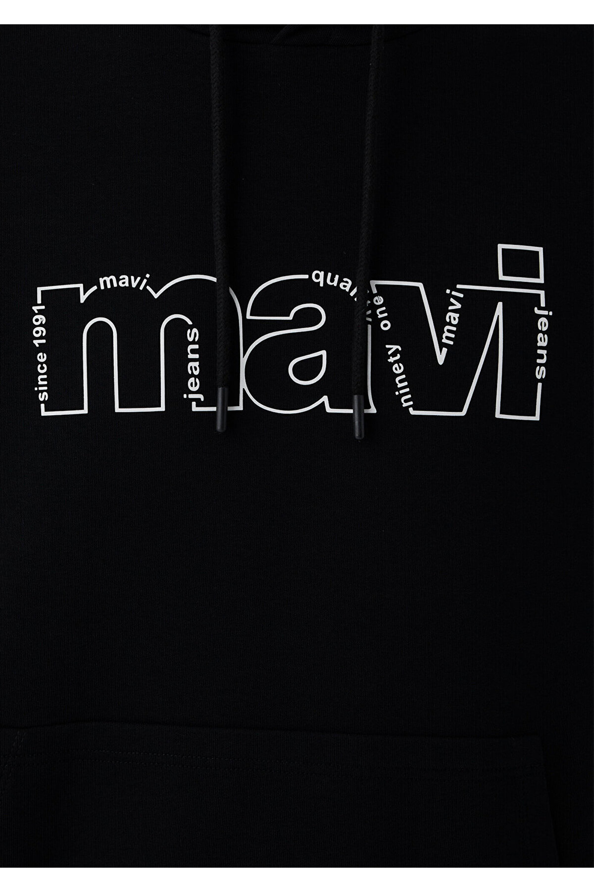 Mavi M0S10196 Logo Baskılı Kapüşonlu Erkek Sweatshirt SİYAH görsel 7