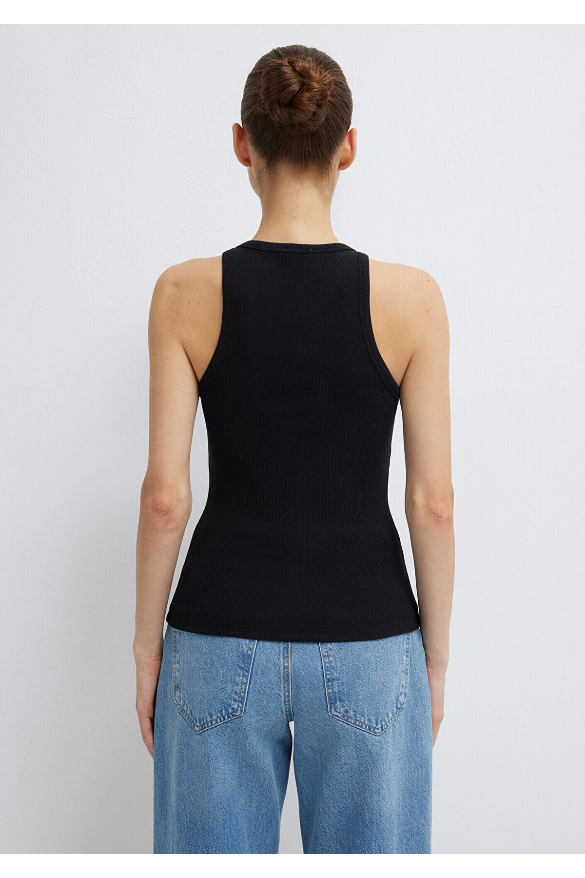 Mavi Halter Yaka Siyah Basic Atlet Slim Fit / Dar Kesim 1612462-900 görsel 5