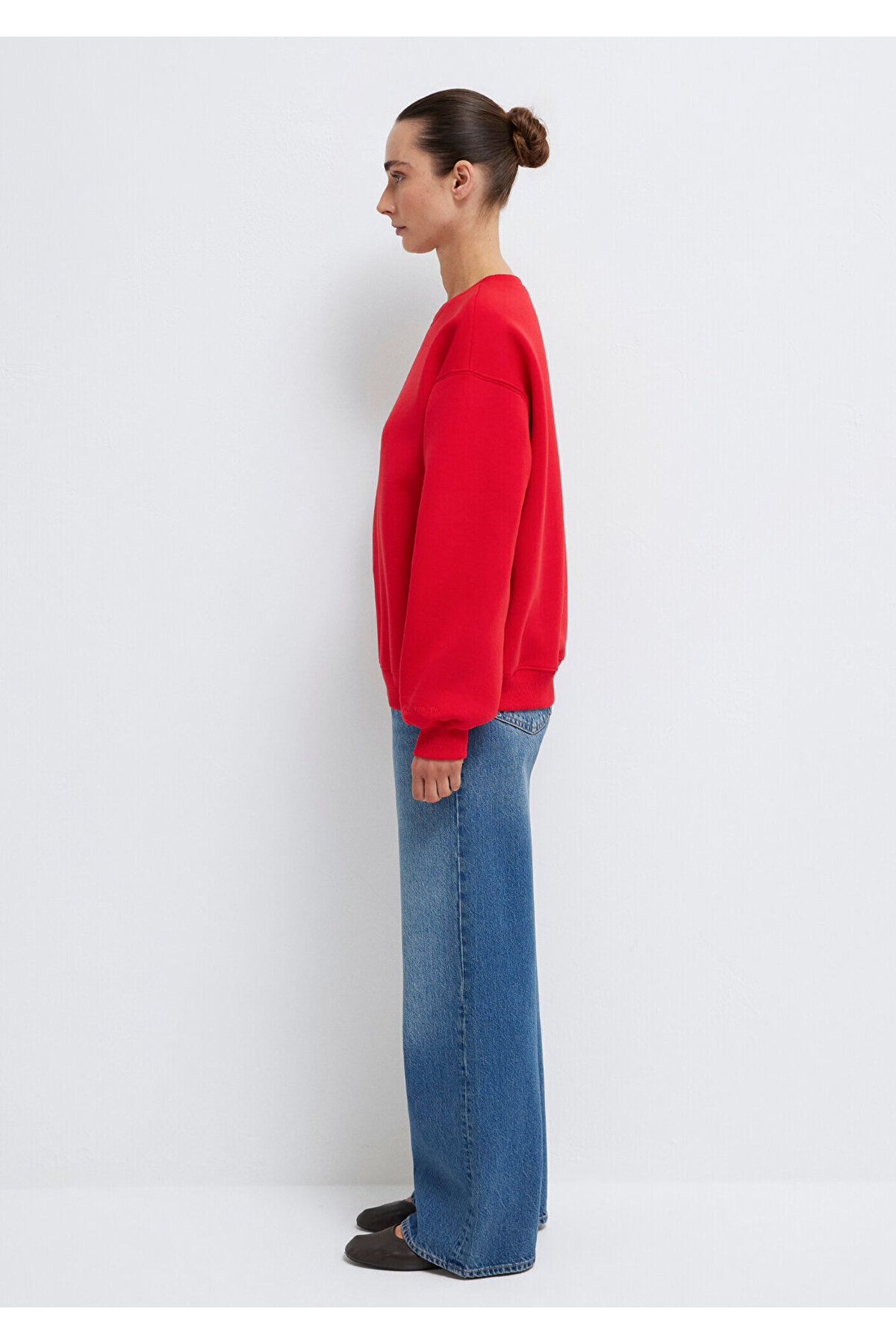 Mavi Bisiklet Yaka Kırmızı Basic Sweatshirt 1610198-80791 görsel 3