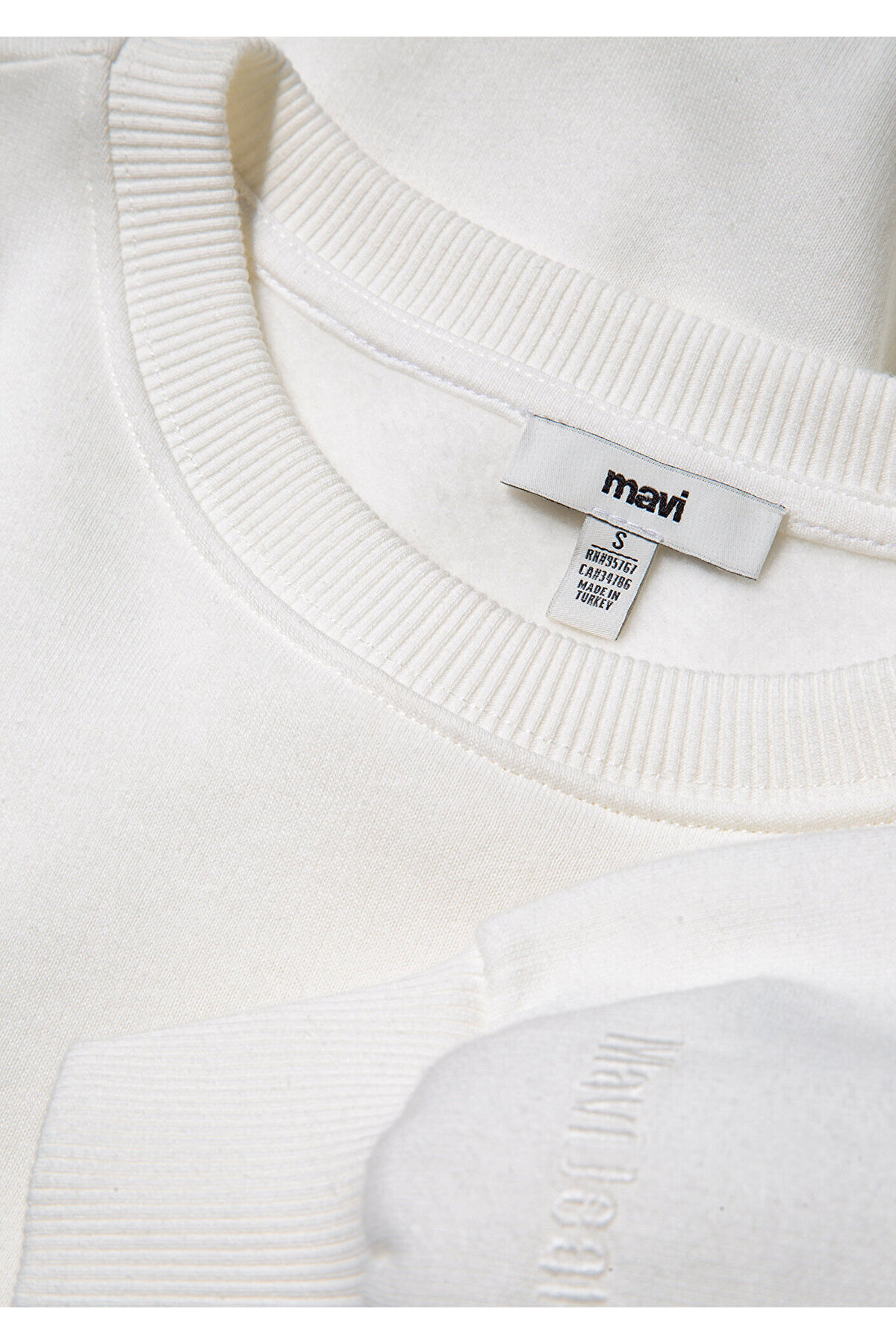 Mavi Bisiklet Yaka Beyaz Basic Sweatshirt 1610198-70057 görsel 7