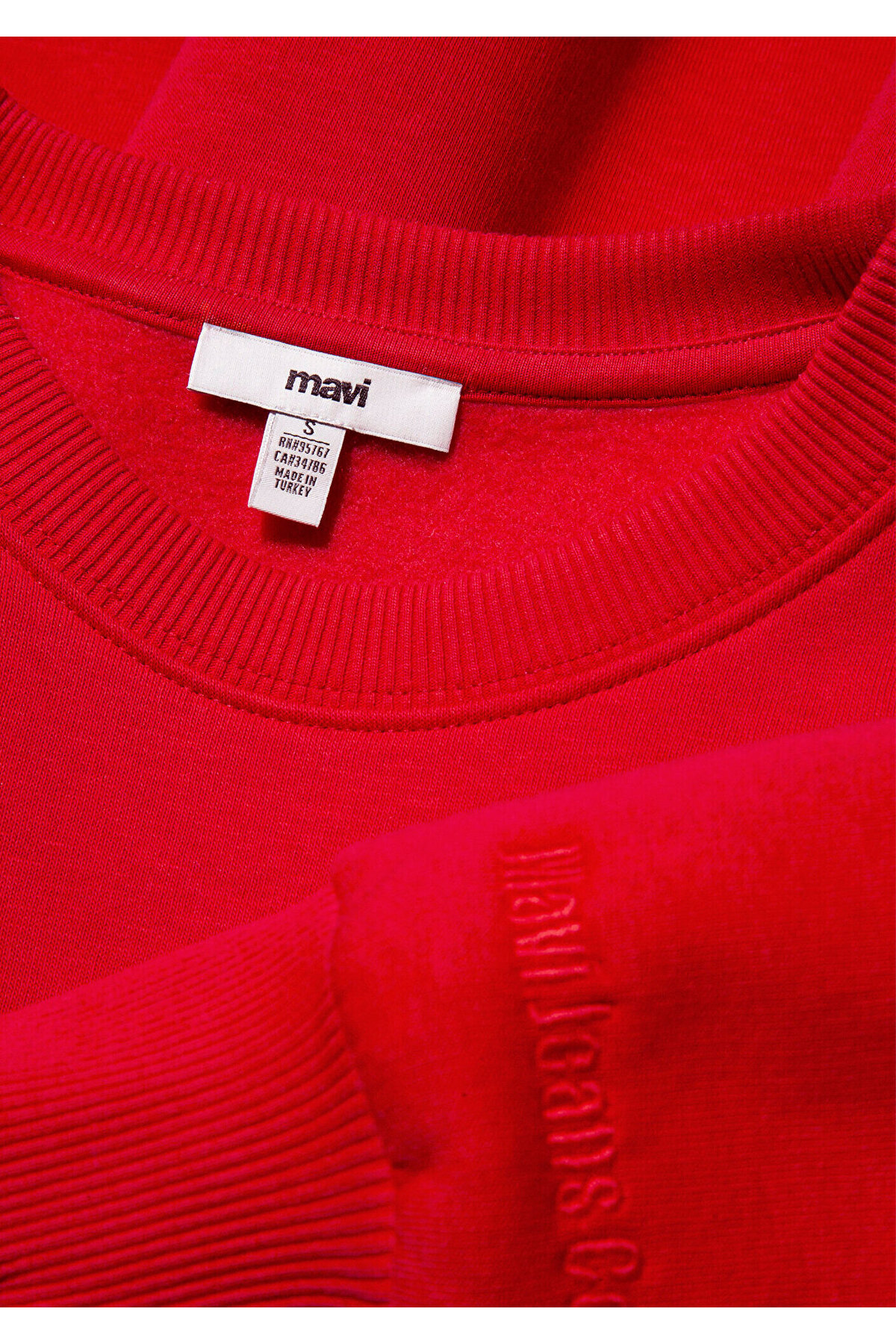 Mavi Bisiklet Yaka Kırmızı Basic Sweatshirt 1610198-80791 görsel 7