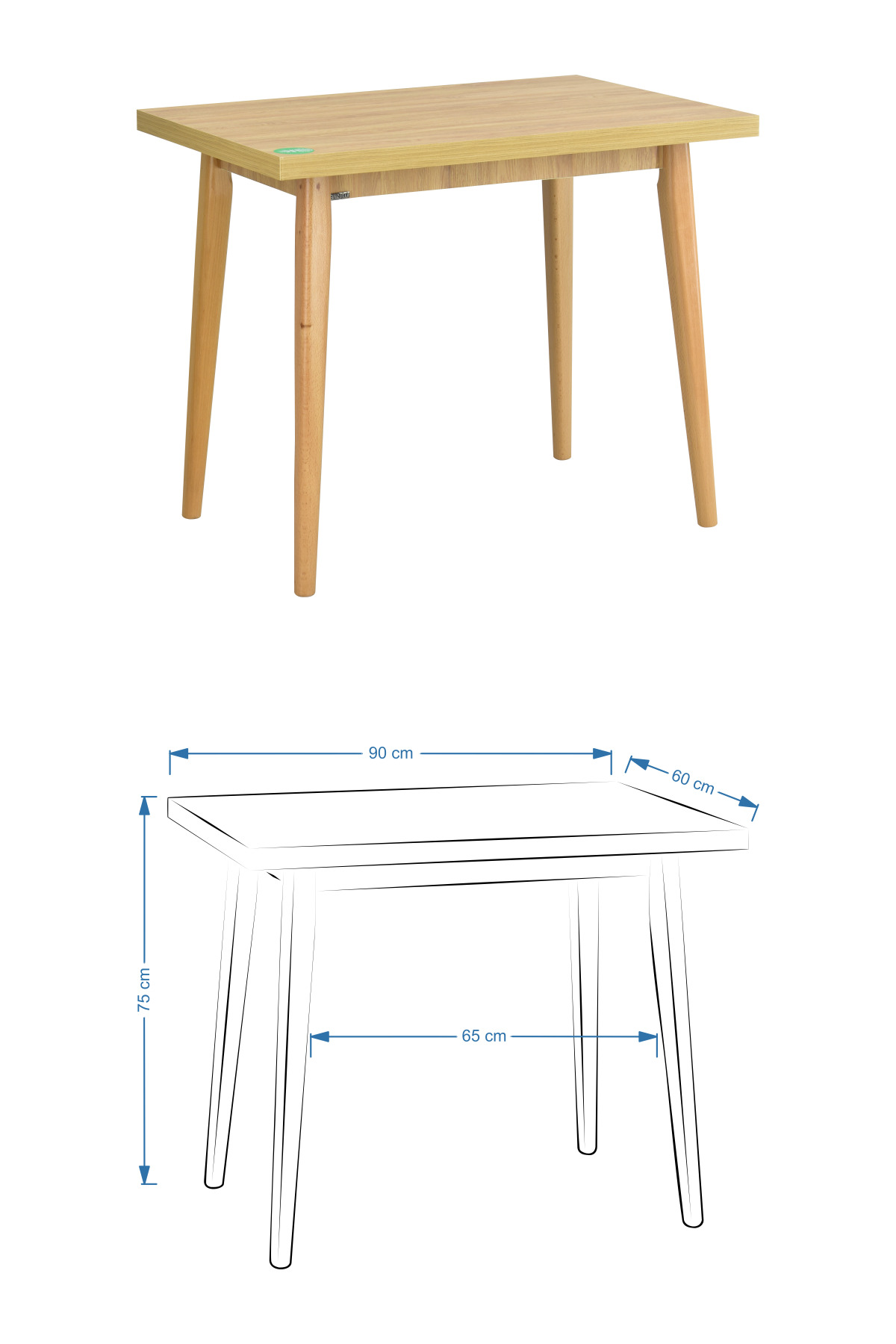 ست میز و صندلی آشپزخانه اژه مدل آوانوس چوبی MDF - 60x90 سانتیمتر