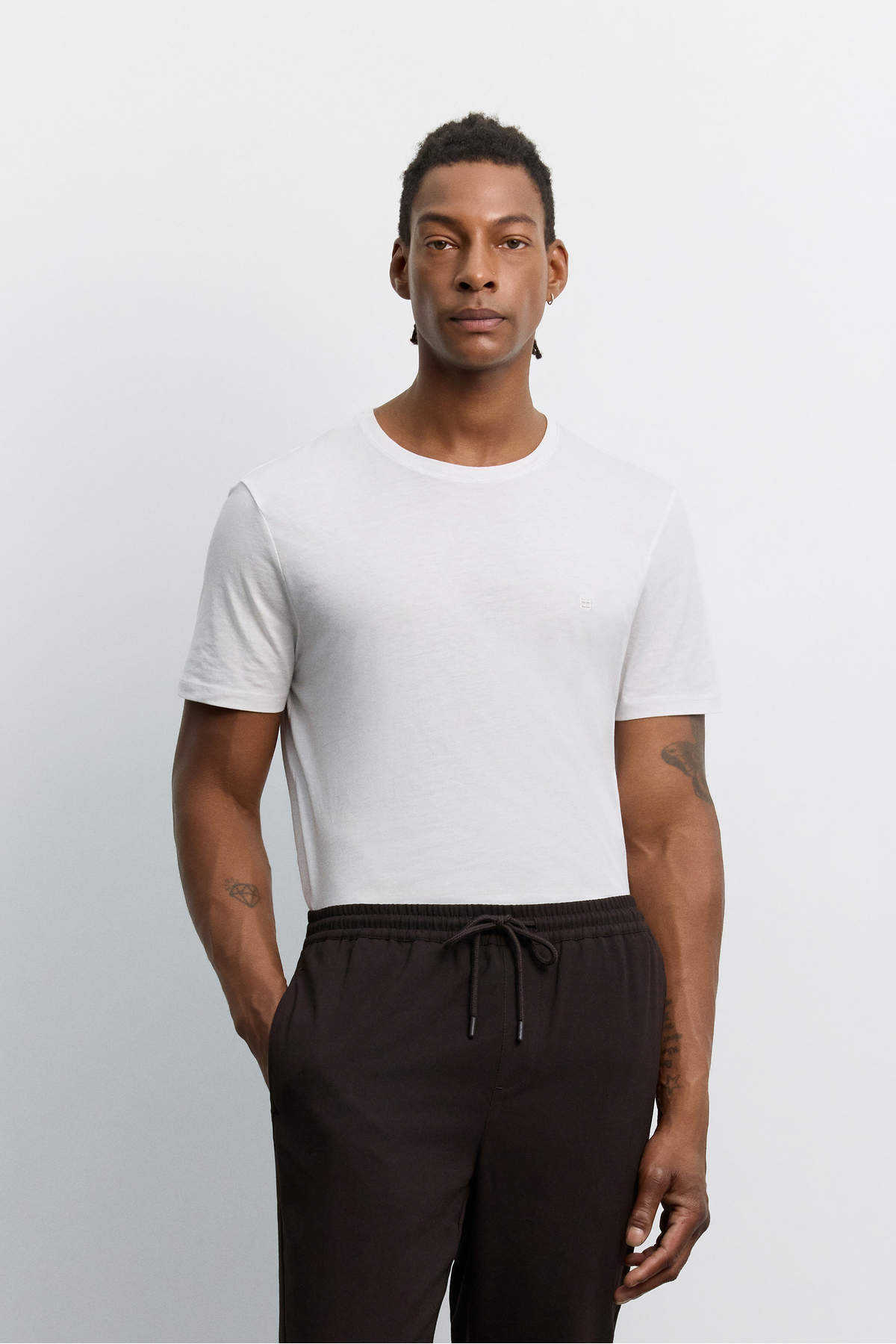 Avva Erkek Kahverengi Beli Lastikli Bağcıklı Duble Paça Jogger Relaxed Fit Pantolon E003000 görsel 6