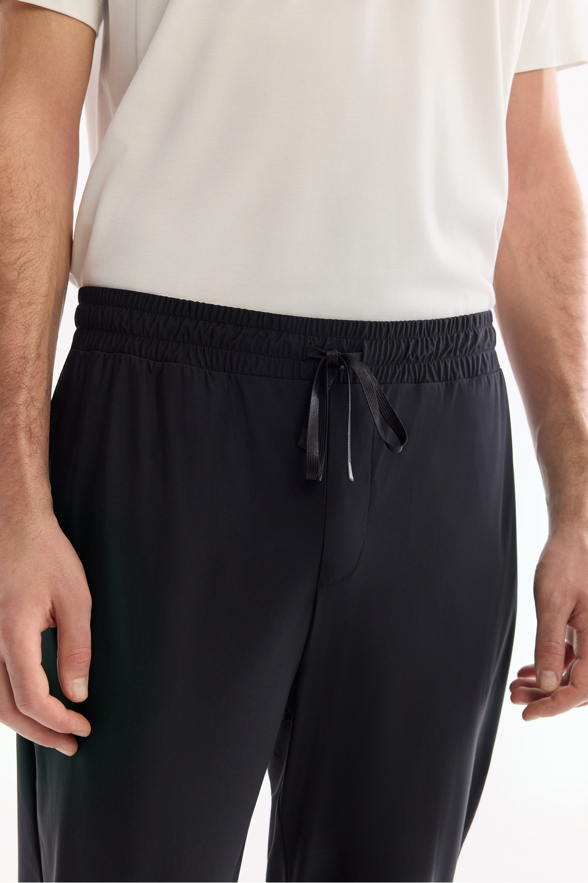 Avva Erkek Siyah Beli Lastikli Yandan Fermuar Cepli Teknik Kumaş Jogger A61Y3413 görsel 5