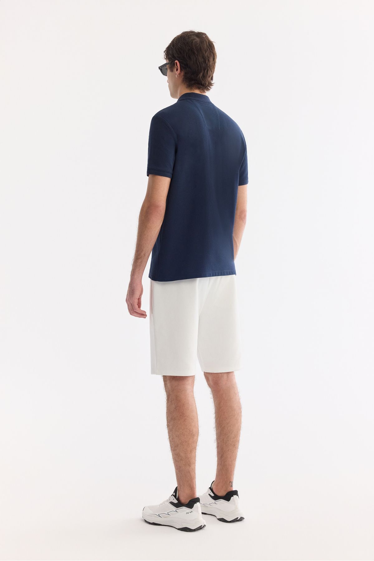 Avva Erkek Lacivert Kıvrılmaz Polo Yaka %100 Pamuk Basic Regular Fit T-Shirt B001032 görsel 4