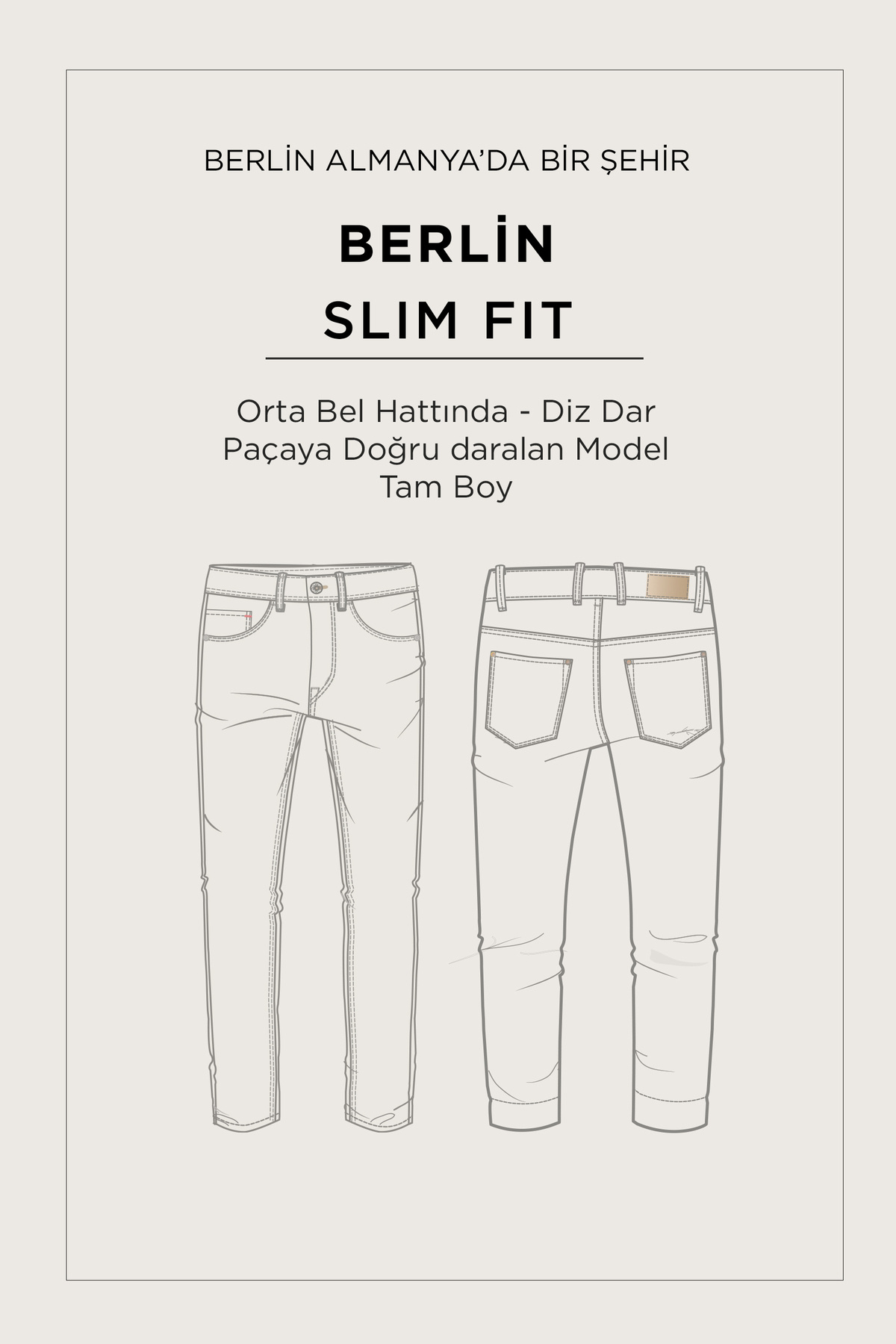 Avva Erkek Haki Klasik Bel Eskitme Yıkamalı Pamuklu Berlin Slim Fit Jean Pantolon B003524 görsel 2