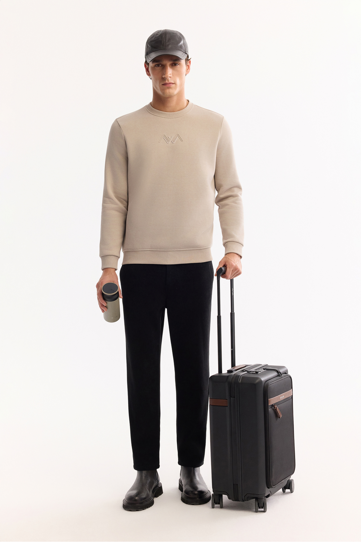 Avva Erkek Taş Bisiklet Yaka Pamuklu Şardonlu Baskılı Regular Fit Sweatshirt B001033 görsel 6