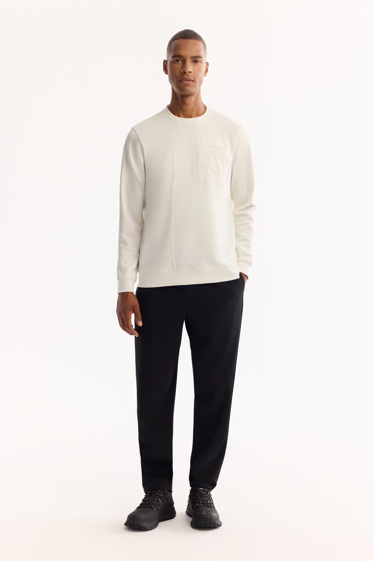 Avva Erkek Ekru Bisiklet Yaka Pamuklu Bi-Stretch Regular Fit Sweatshirt A52Y1235 görsel 6