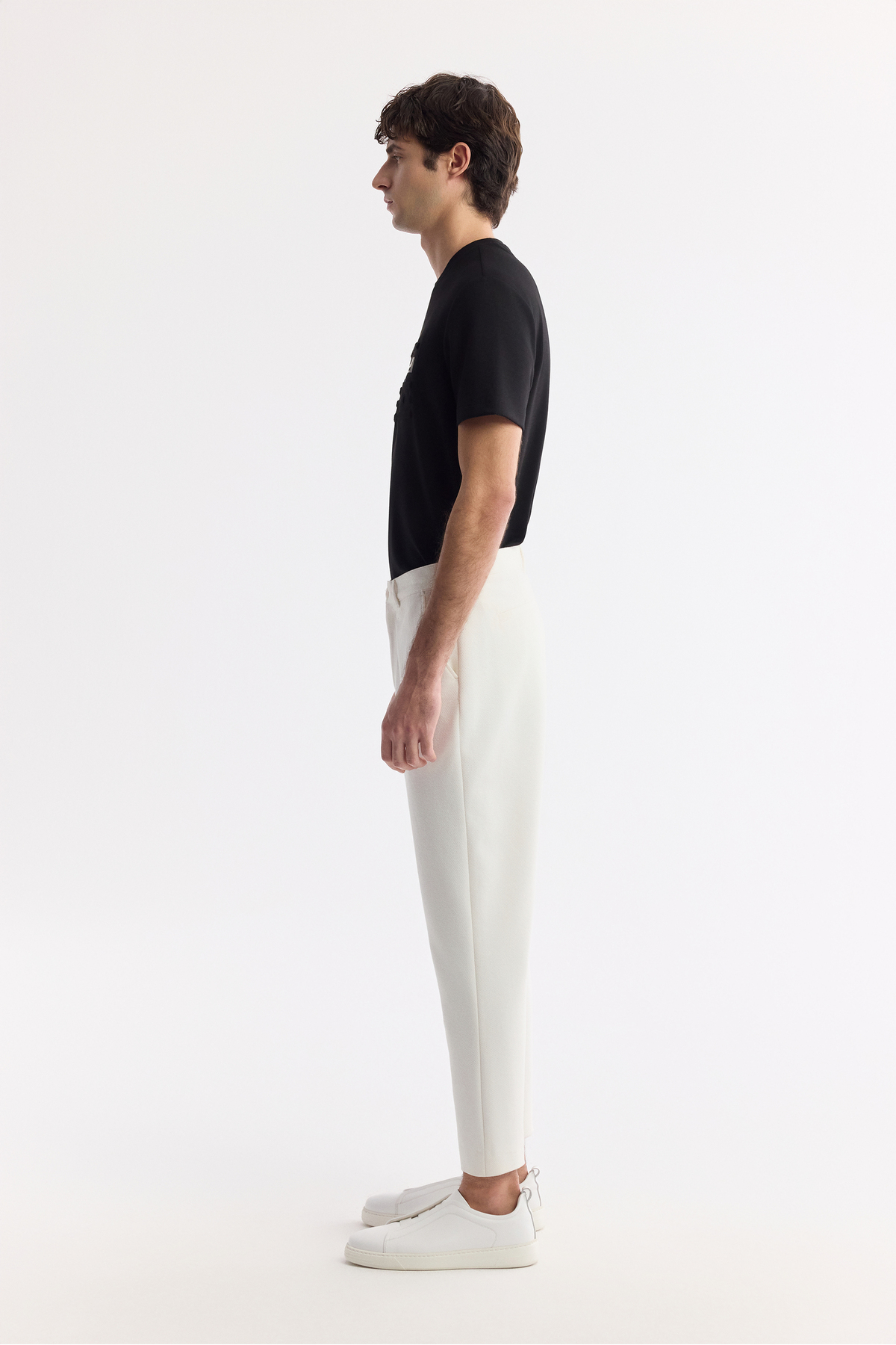Avva Erkek Beyaz Beli Lastikli Bi-Stretch Chino Slim Fit Pantolon B003033 görsel 2