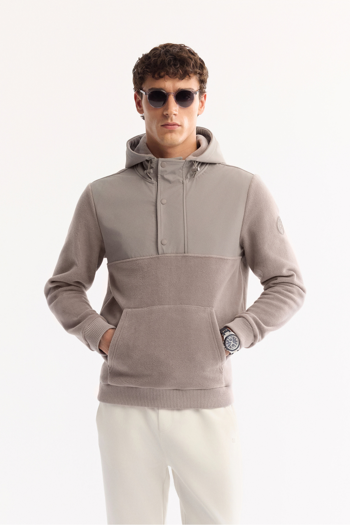 Avva Erkek Gri Kapüşonlu Soft Touch Polar Regular Fit Sweatshirt A52Y1268