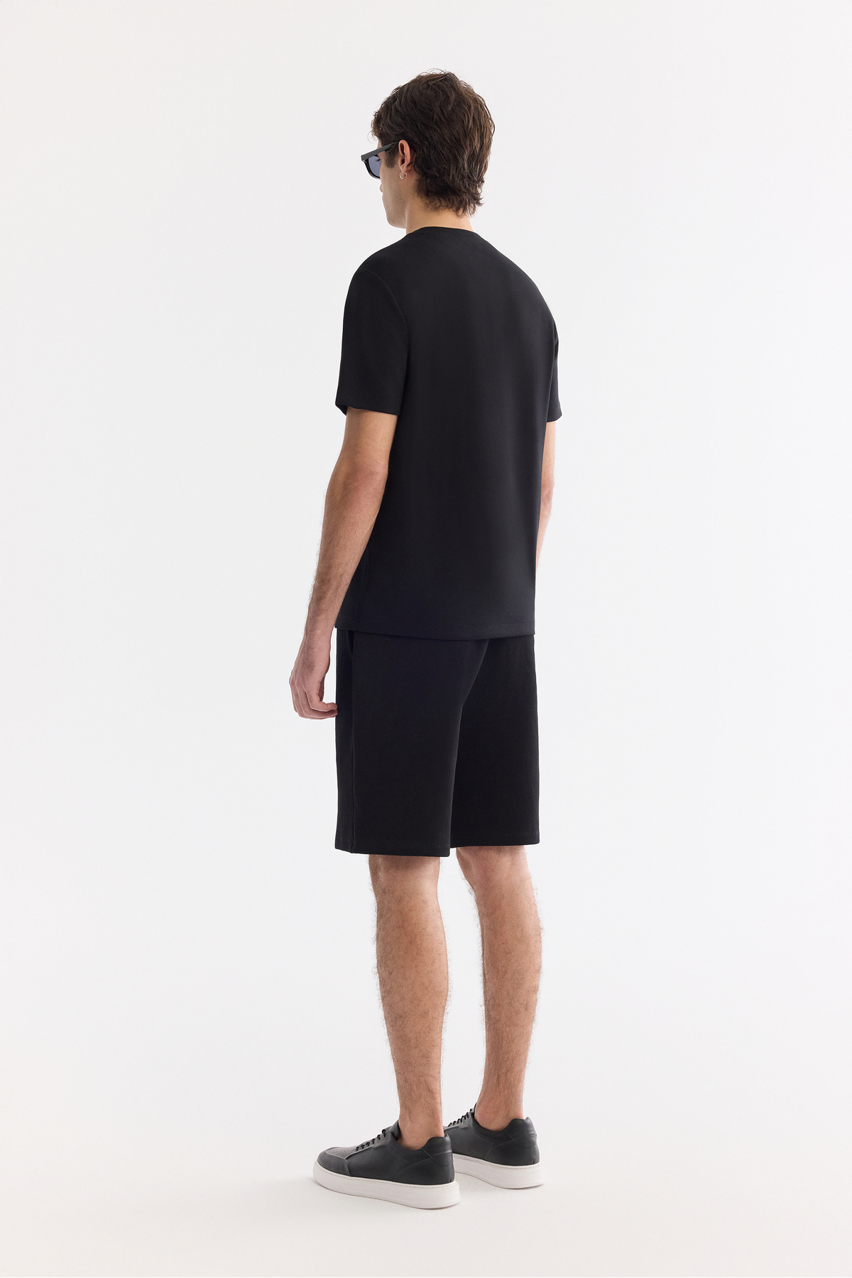 Avva Erkek Siyah Bisiklet Yaka Baskılı Viskon Karışımlı Bi-Stretch İnterlok Regular Fit T-shirt A61Y1052 görsel 4