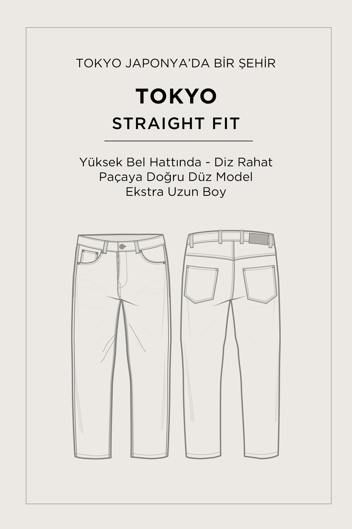 Avva Erkek Haki Klasik Bel %100 Pamuk Eskitme Yıkamalı Tokyo Straight Fit Jean Pantolon A51Y3542 görsel 2