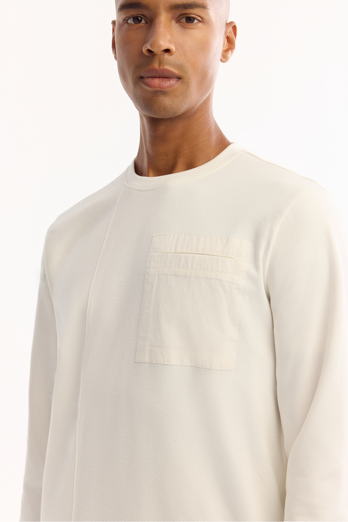 Avva Erkek Ekru Bisiklet Yaka Pamuklu Bi-Stretch Regular Fit Sweatshirt A52Y1235 görsel 7