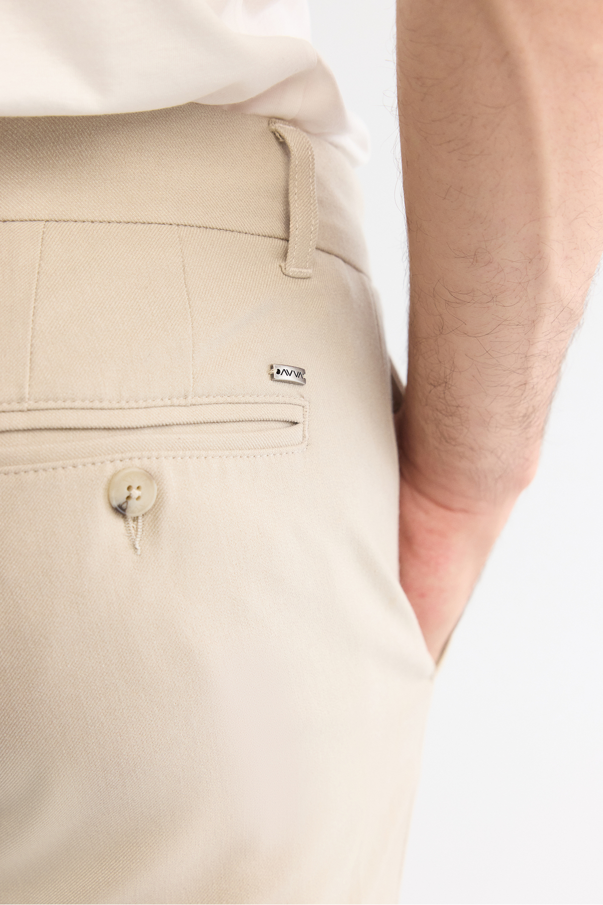 Avva Erkek Bej Klasik Bel Kolay Ütülenen Chino Slim Fit Pantolon B003035 görsel 5