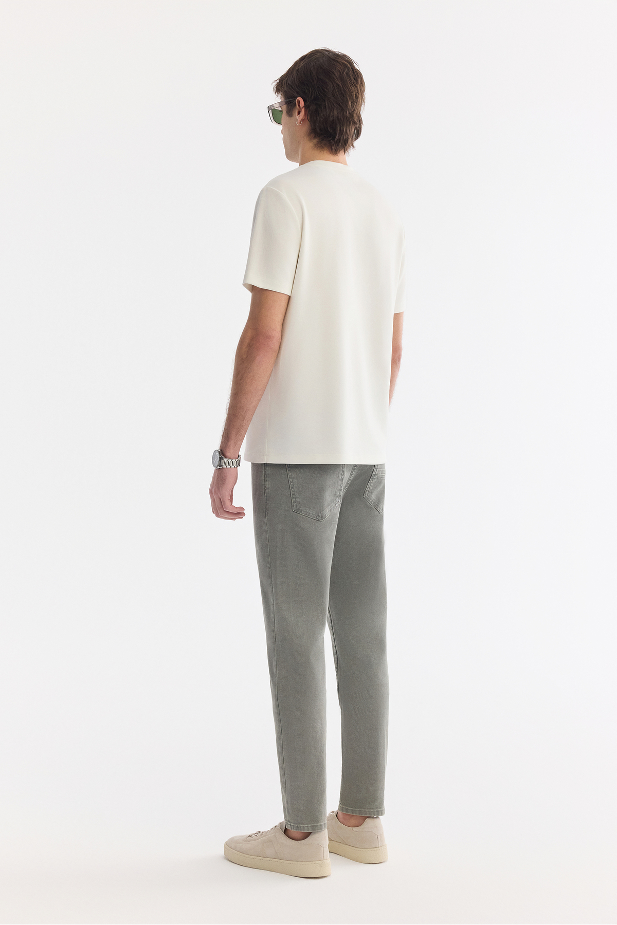 Avva Erkek Ekru Bisiklet Baskılı Viskon Karışımlı Bi-Stretch İnterlok Regular Fit T-shirt A61Y1052 görsel 4