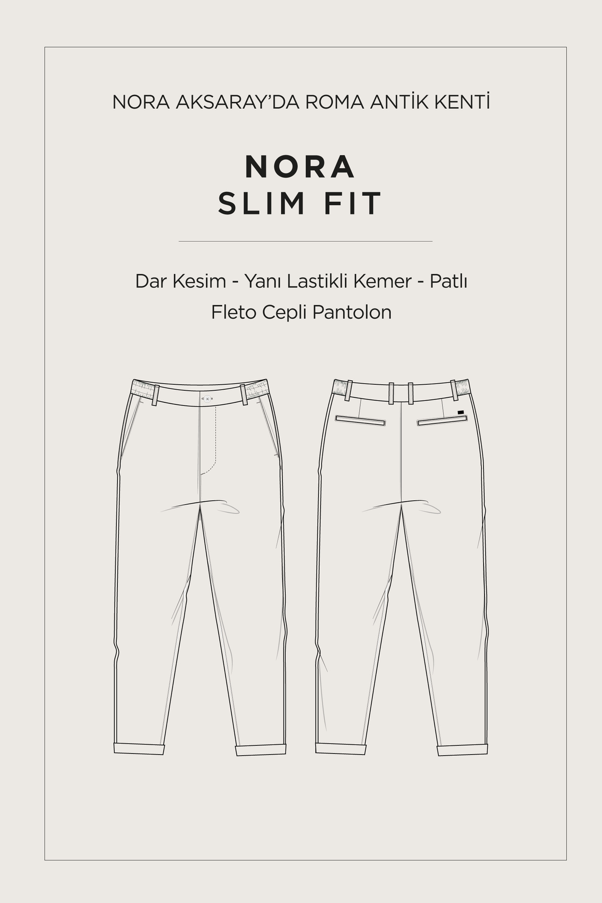 Avva Erkek Haki Beli Lastikli Bi-Stretch Teknik Kumaş Slim Fit Pantolon A51Y3077 görsel 8