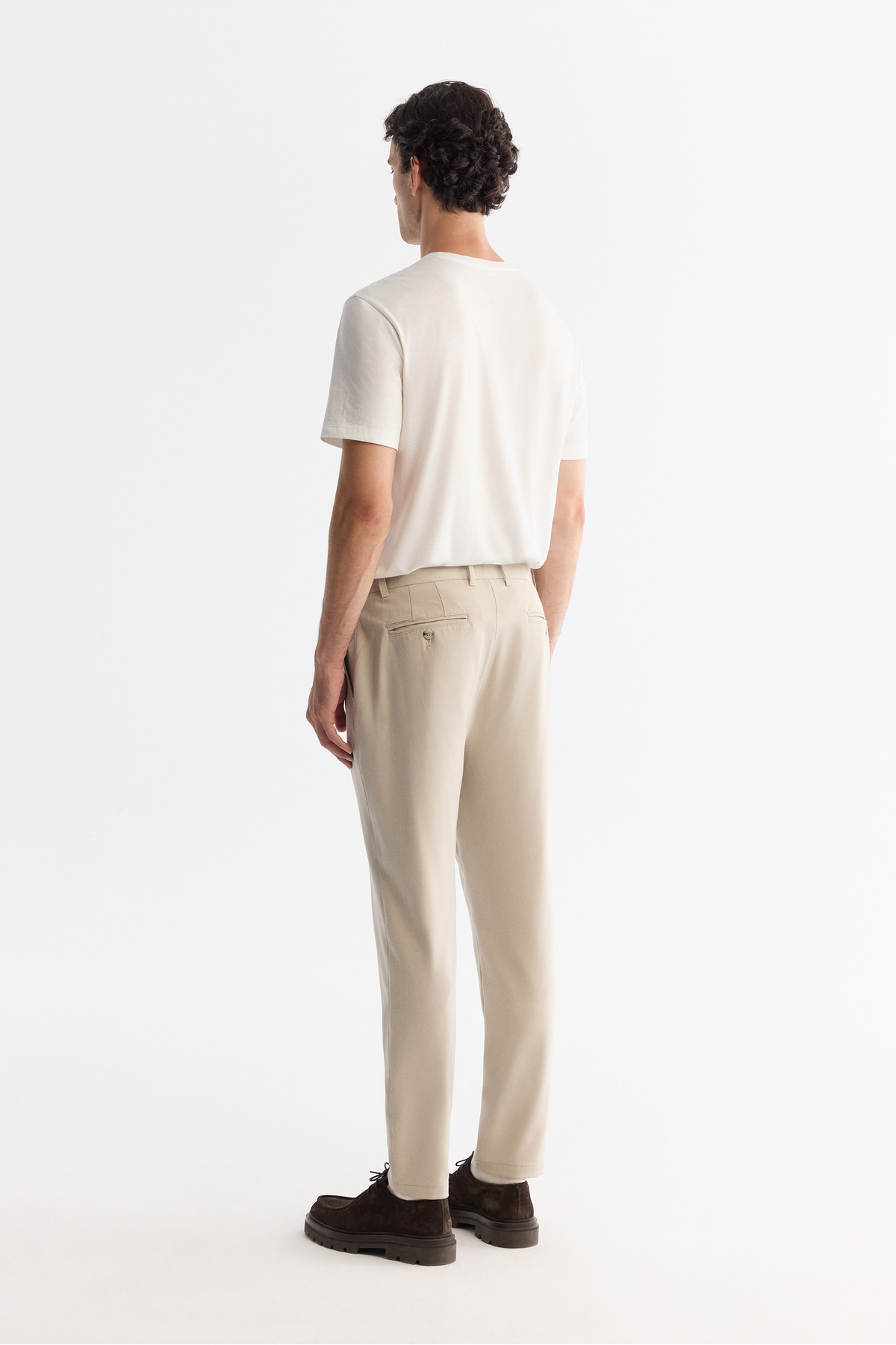Avva Erkek Bej Klasik Bel Kolay Ütülenen Chino Slim Fit Pantolon B003035 görsel 3