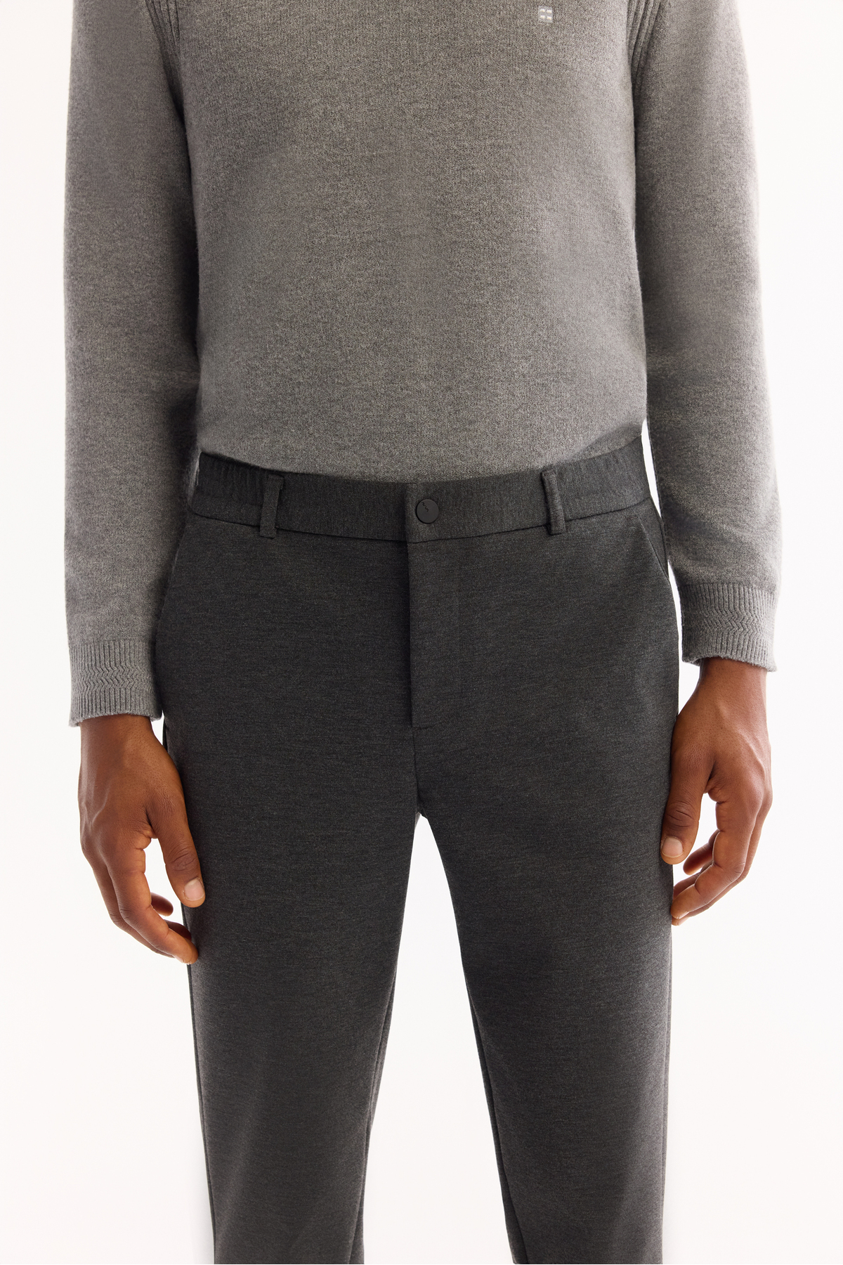Avva Erkek Antrasit Yanı Lastikli Viskon Karışımlı Slim Fit Chino Pantolon A52Y3053 görsel 5