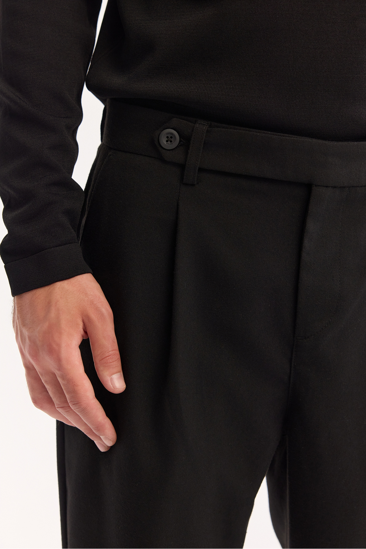 Avva Erkek Siyah Klasik Bel Yün Karışımlı Soft Touch Carrot Fit Pantolon A52Y3012 görsel 6