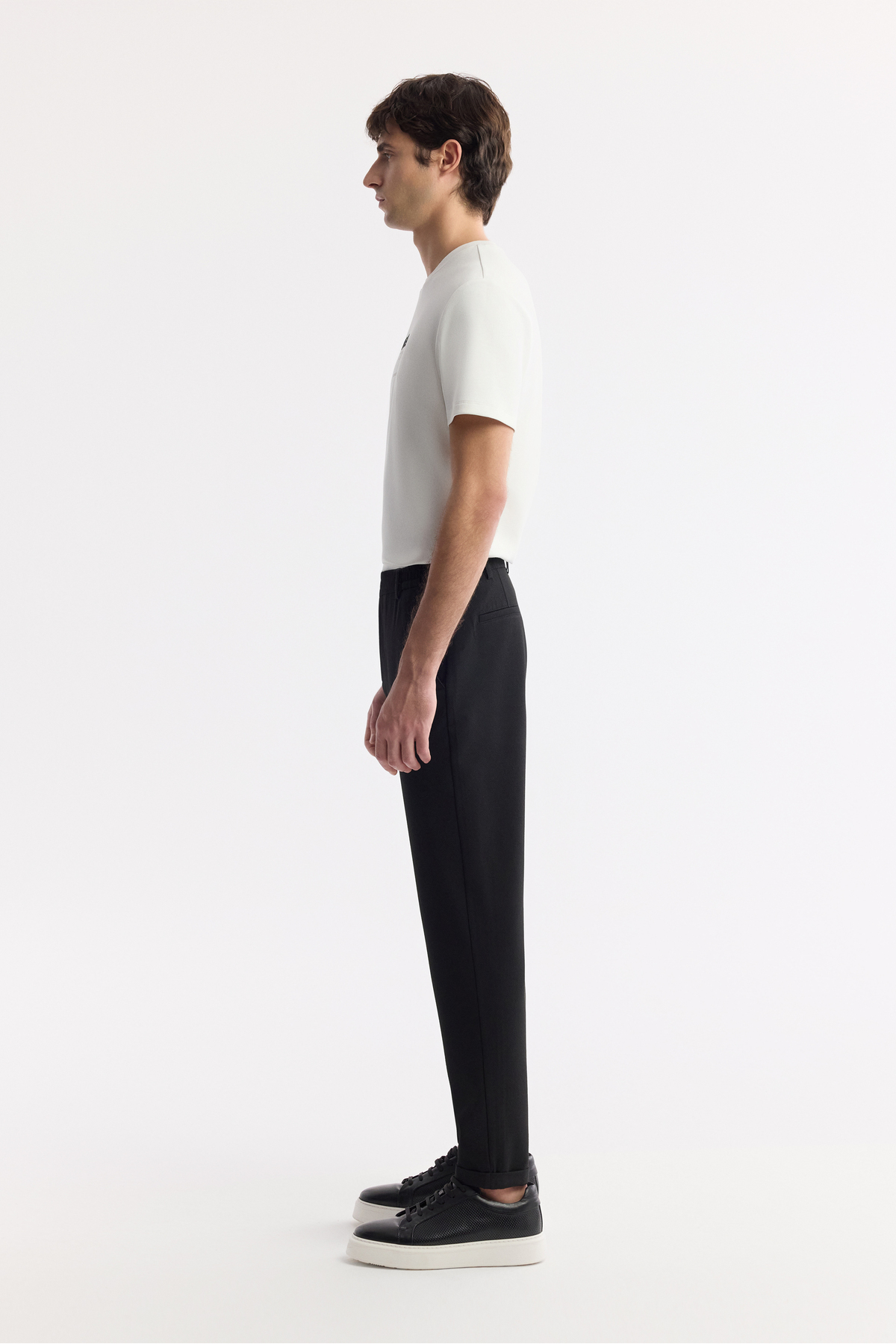 Avva Erkek Siyah Beli Lastikli Bi-Stretch Chino Slim Fit Pantolon B003033 görsel 2