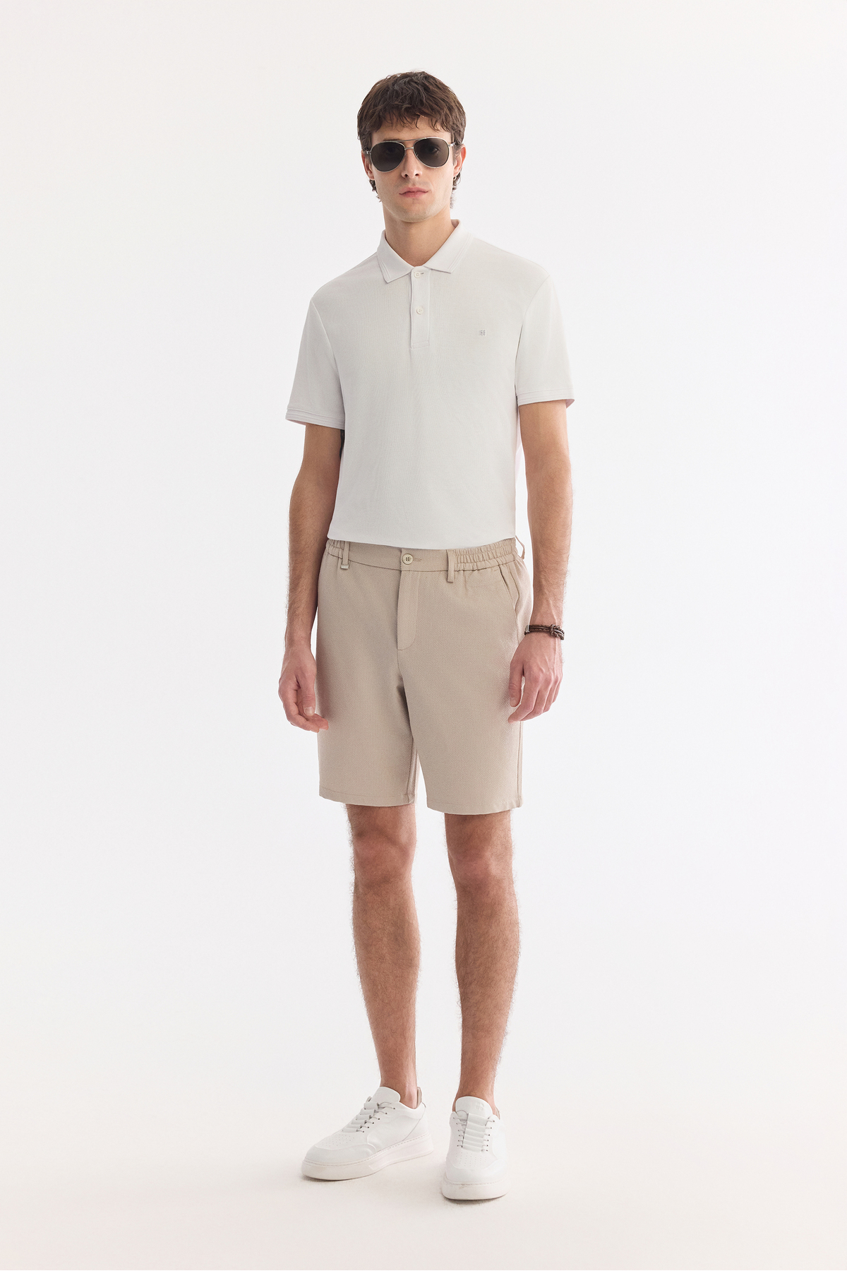 Avva Erkek Bej Yanı Lastikli Gofreli Relaxed Fit Chino Şort A61Y3730