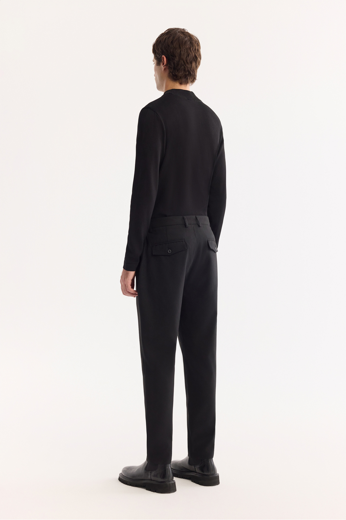 Avva Erkek Siyah Klasik Bel Yün Karışımlı Soft Touch Carrot Fit Pantolon A52Y3012 görsel 5