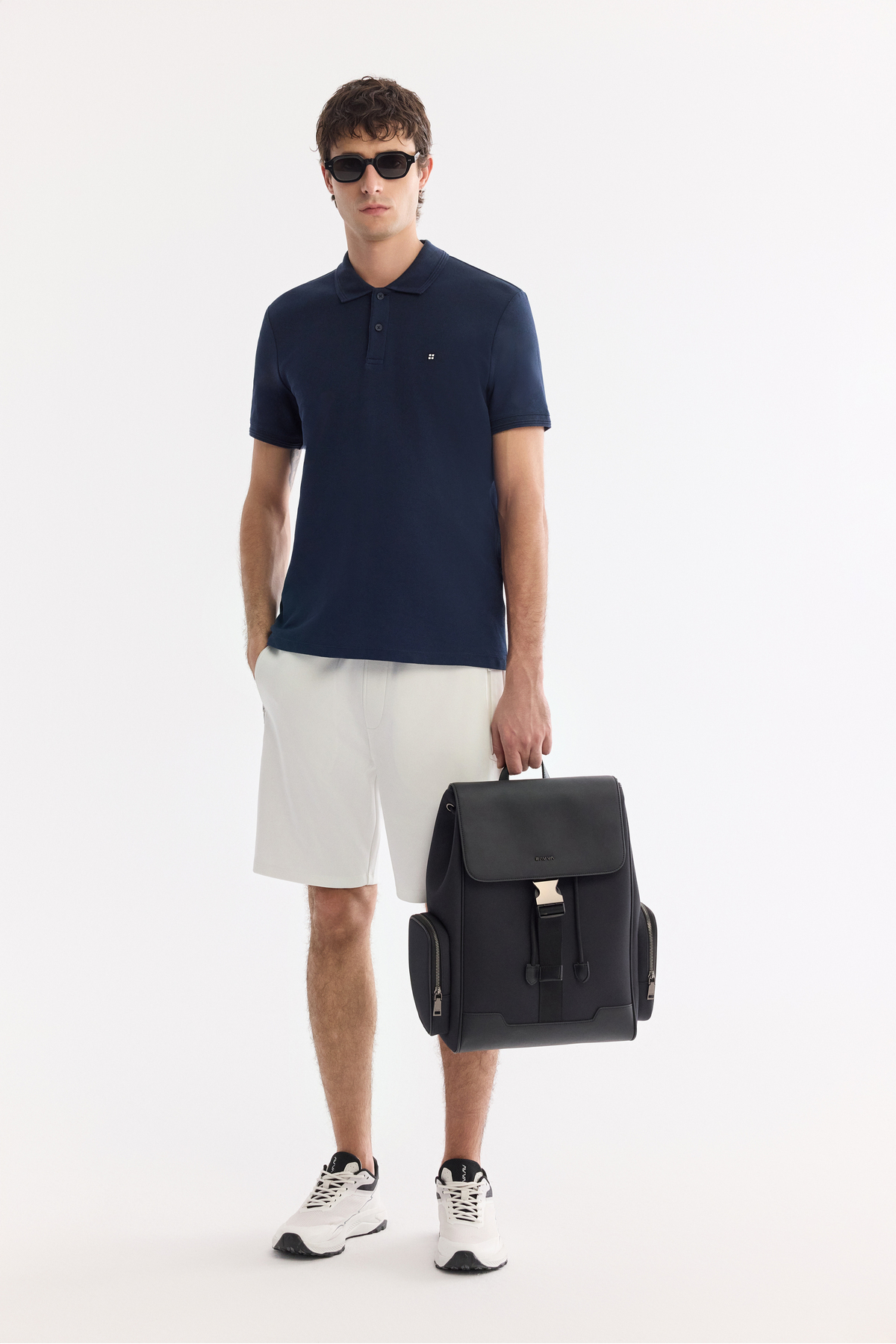 Avva Erkek Lacivert Kıvrılmaz Polo Yaka %100 Pamuk Basic Regular Fit T-Shirt B001032 görsel 6