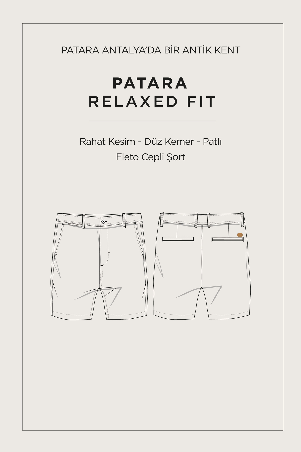 Avva Erkek Lacivert Esnek Patara Chino Kanvas Relaxed Fit Şort B003730 görsel 4